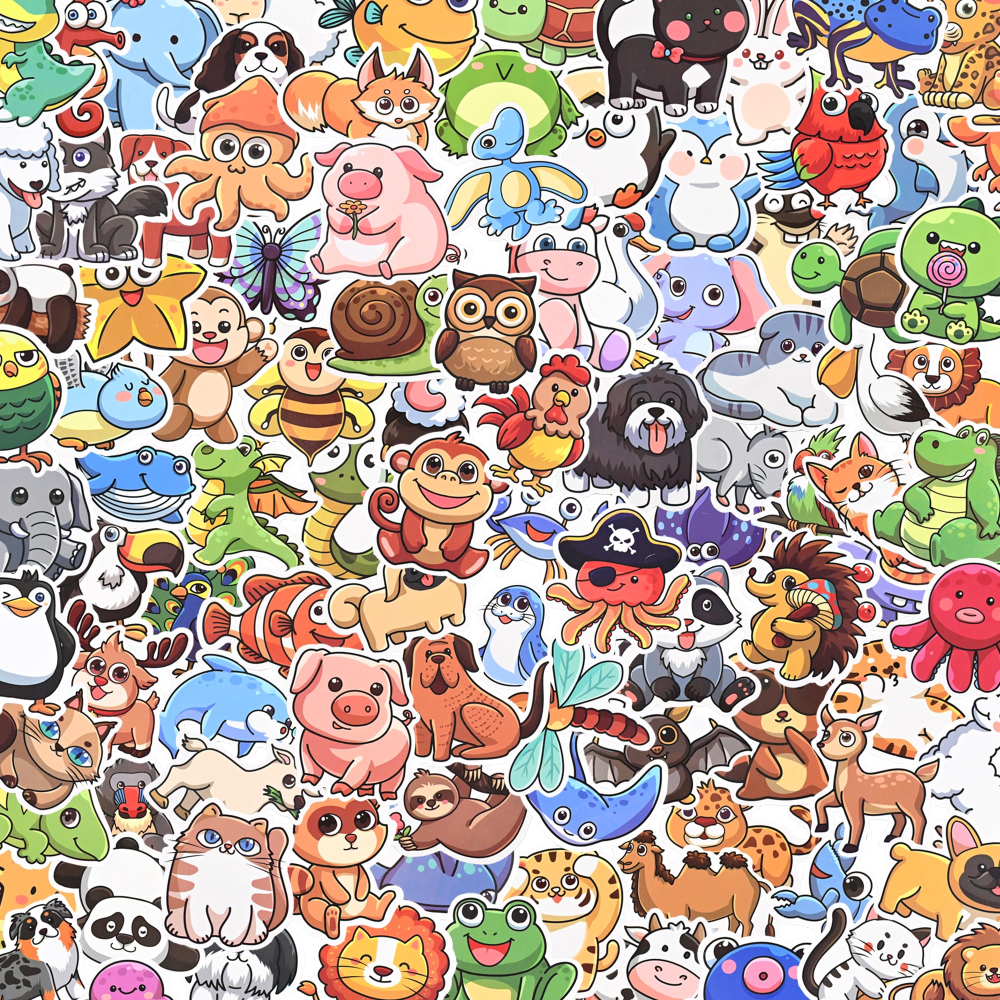 Stickers for Kids, 100Pcs Cute Animal Stickers, Waterproof Vinyl Stickers, Realistic Animals Decals for Water Bottle, Journaling, Laptop, Suitcase,