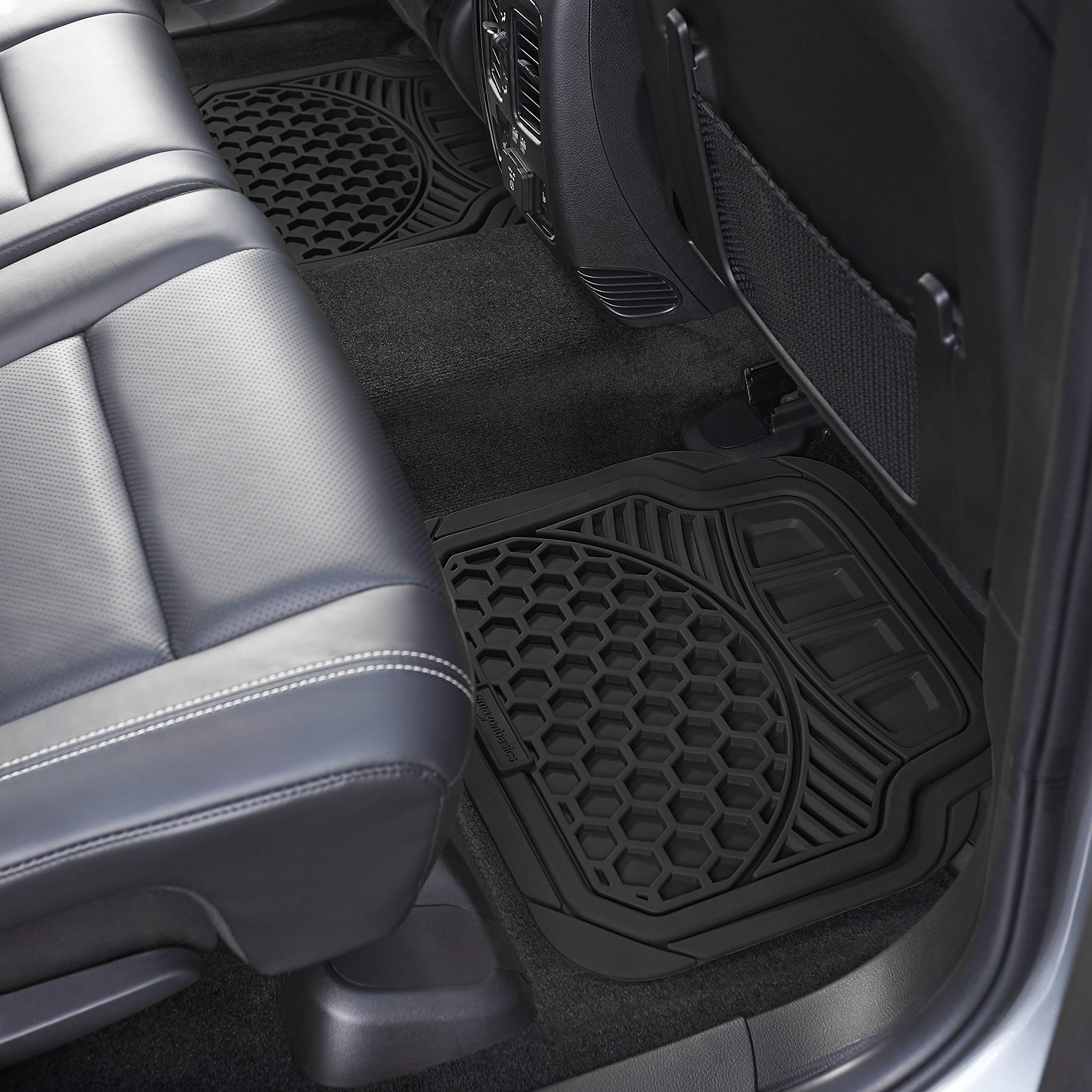 Amazon Basics 4Piece Thick Flexible Rubber Car Floor Mat, Black Buy