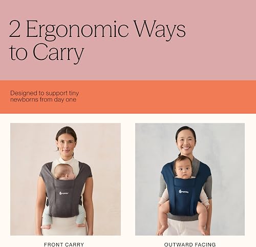 Ergobaby Embrace Porte Bebe Nouveau-ne Physiologique et Ergonomique Extremement Doux (Oxford Blue) - 5
