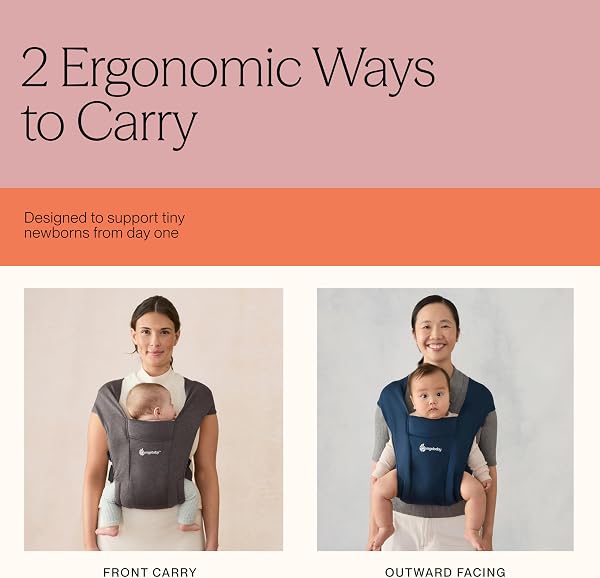 Ergobaby Embrace Porte Bebe Nouveau-ne Physiologique et Ergonomique Extremement Doux, Cream - 5
