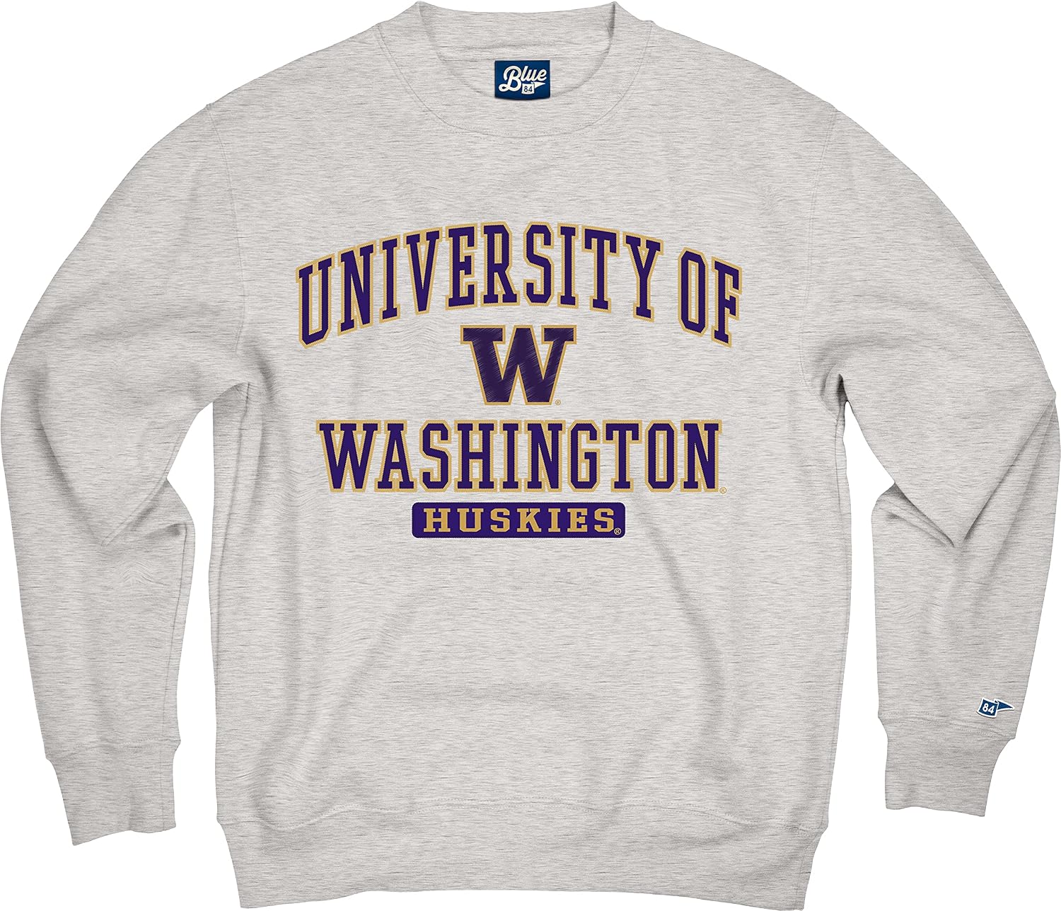 Blue 84 Men's Alabama Crimson Tide Crewneck Sweatshirt Twill Applique Grey