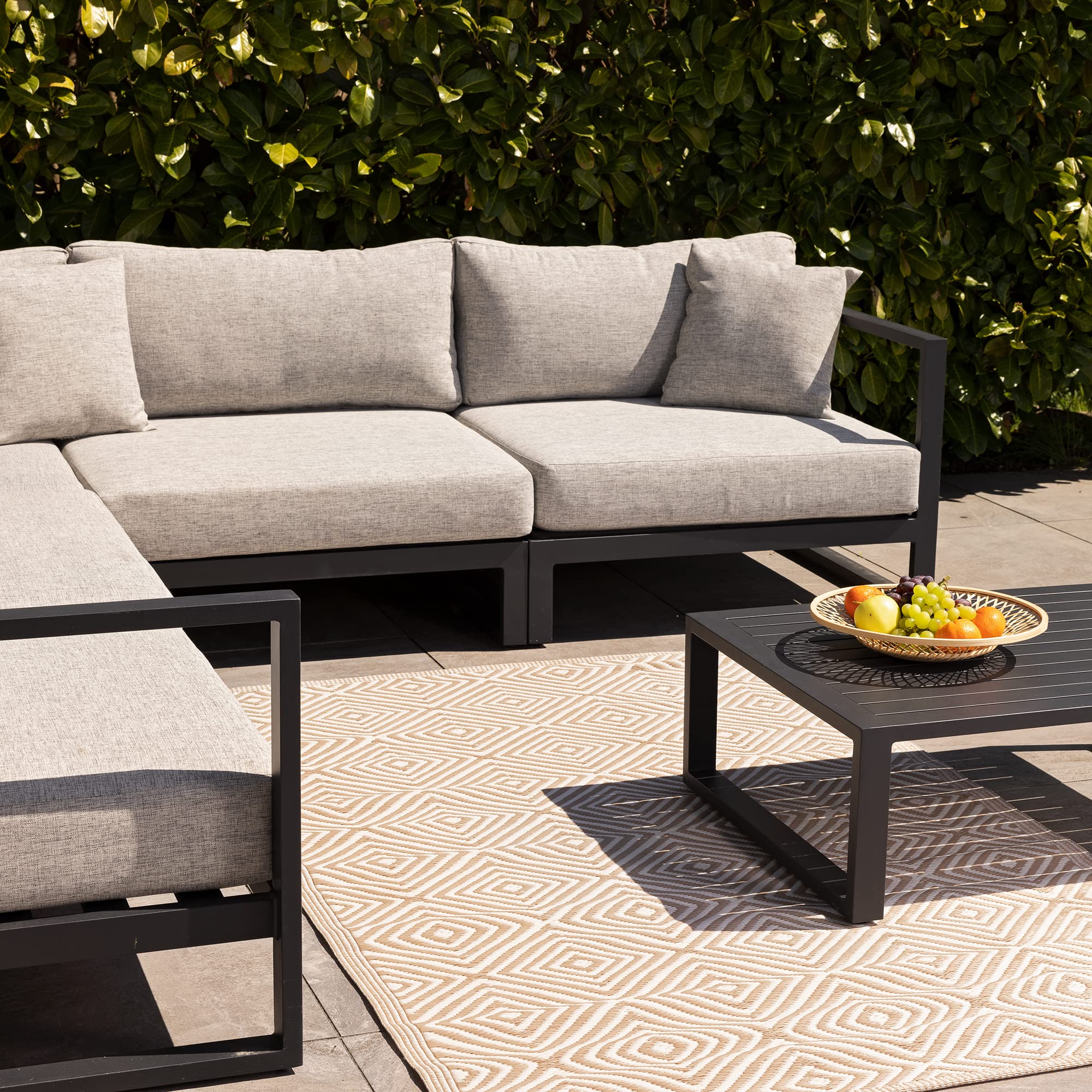 JEMIDI Alfombra para Exteriores 180 x 120 cm - Alfombra de Polipropileno para Exterior jardín terraza balcón - Resistente a la Intemperie y Lavable
