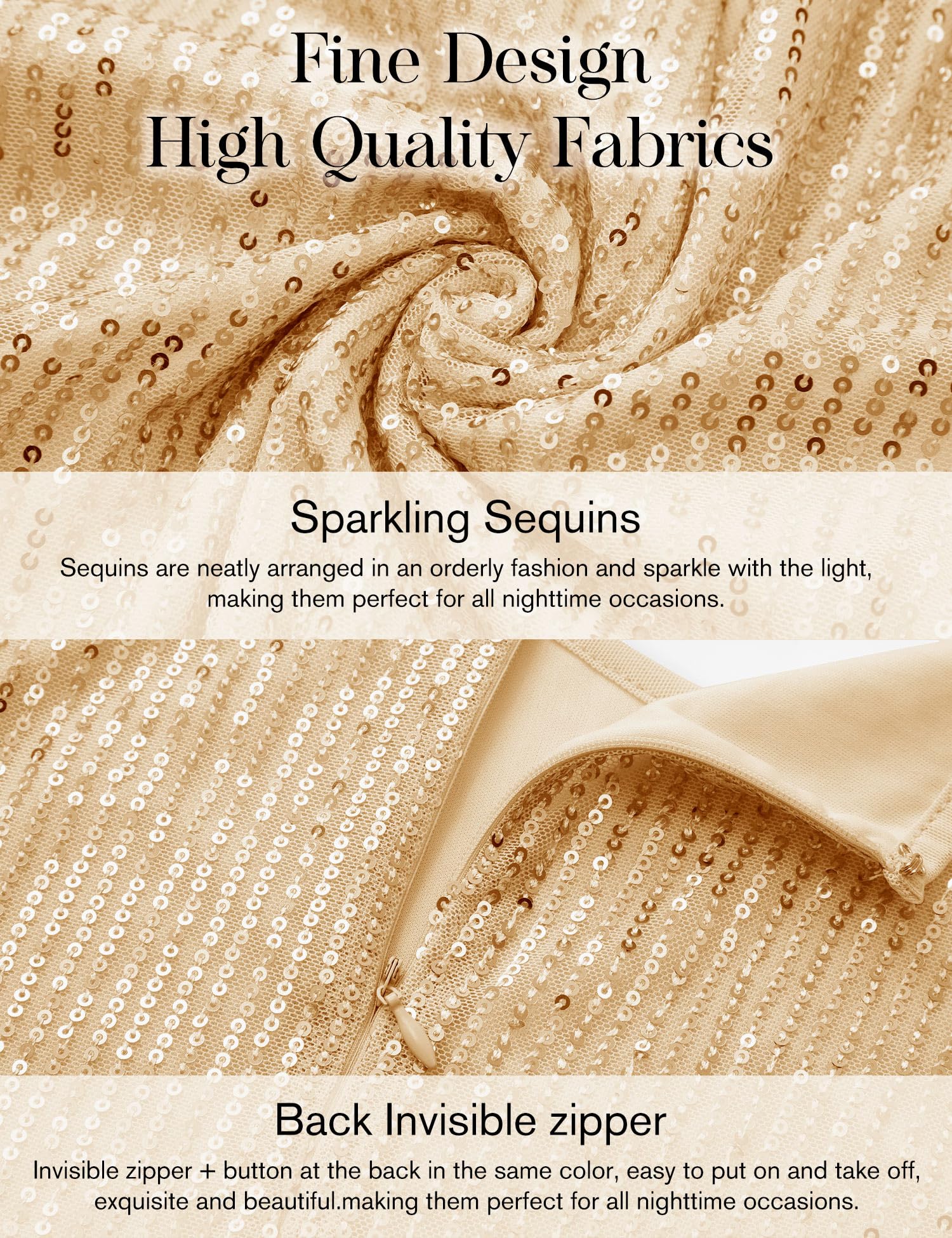 Aupuls Vestido brillante de fiesta de bienvenida con mangas para mujer, vestido formal de lentejuelas para invitados de boda con abertura para fiesta de noche