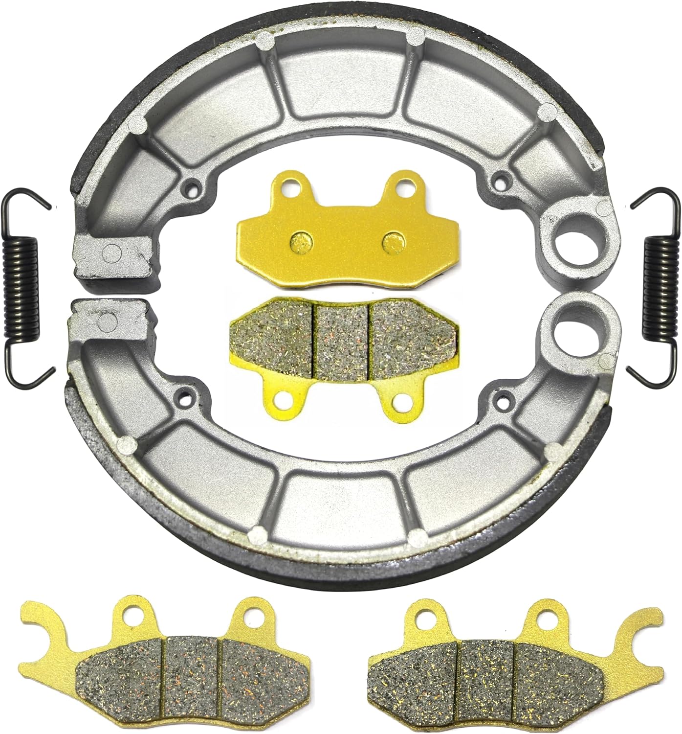 Front Brake Pads Rear Shoes for Kawasaki KLF300C C1-C17 Bayou 300 1989-2005 - KLF400B B1-B7 Bayou 400 4x4 1993-1999 Brakes Drum FA135 FA165 K710 MC0213