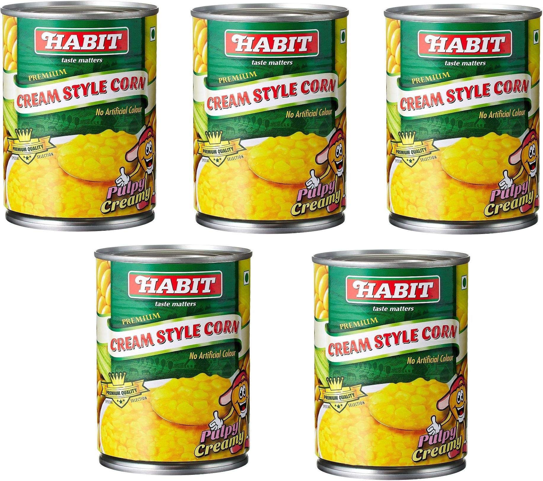 Habit Premium Cream Style Corn | No Artificial Color Added | Pulpy & Creamy | Ready to Eat | Healthy & Delicious| 410GM |Pack of 5 (B088PXKJYQ) Amazon Price History, Amazon Price Tracker