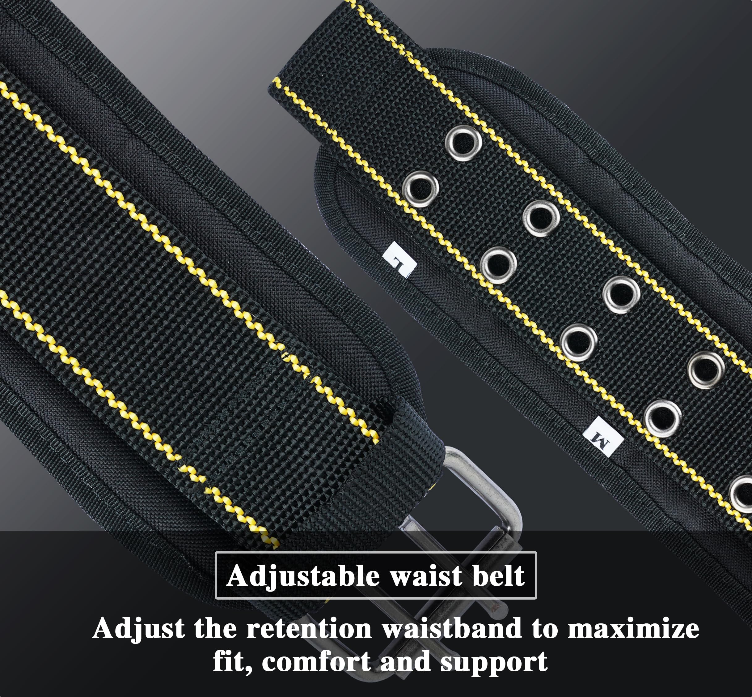 MELOTOUGH Cintura imbottita per attrezzi da uomo con cinghia per maniglia, cintura da lavoro resistente con anello a D, vita regolabile 91,4 - 119,4 cm, per elettricista (bretelle da lavoro non