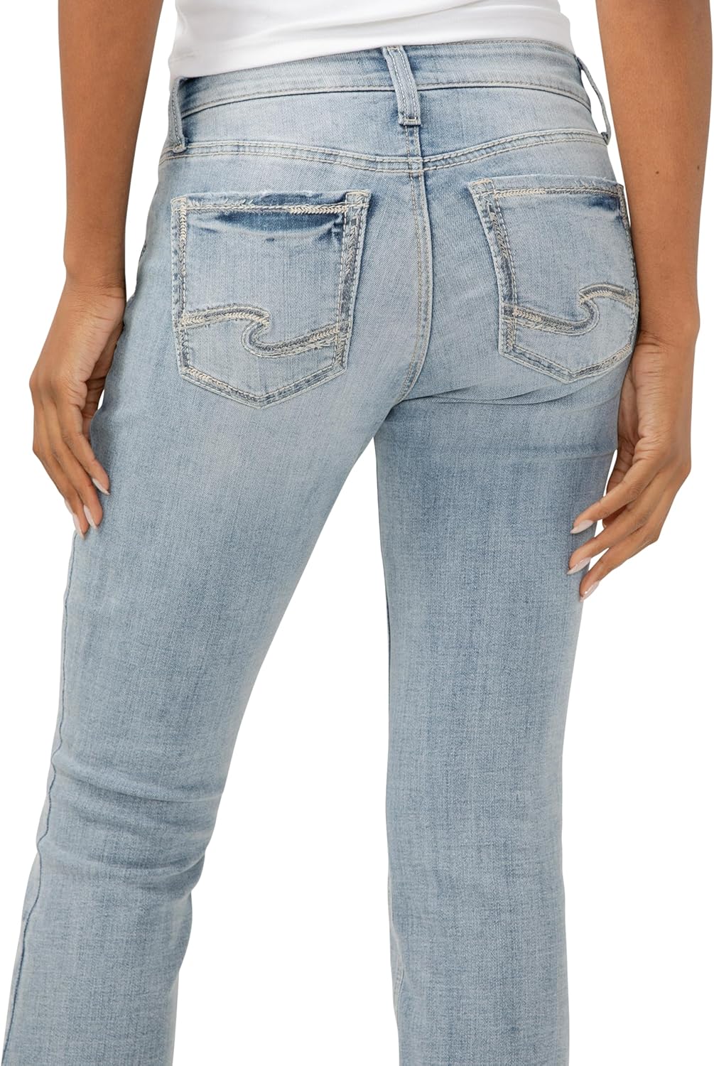 Silver Jeans Co. Women’s Suki Mid Rise Curvy Fit Slim Bootcut Jeans