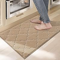 Vista 53 de COSY HOMEER Alfombras suaves de cocina [2 piezas] para el frente del fregadero alfombras de piso de cocina súper absorbentes y tapetes 20 x 30
