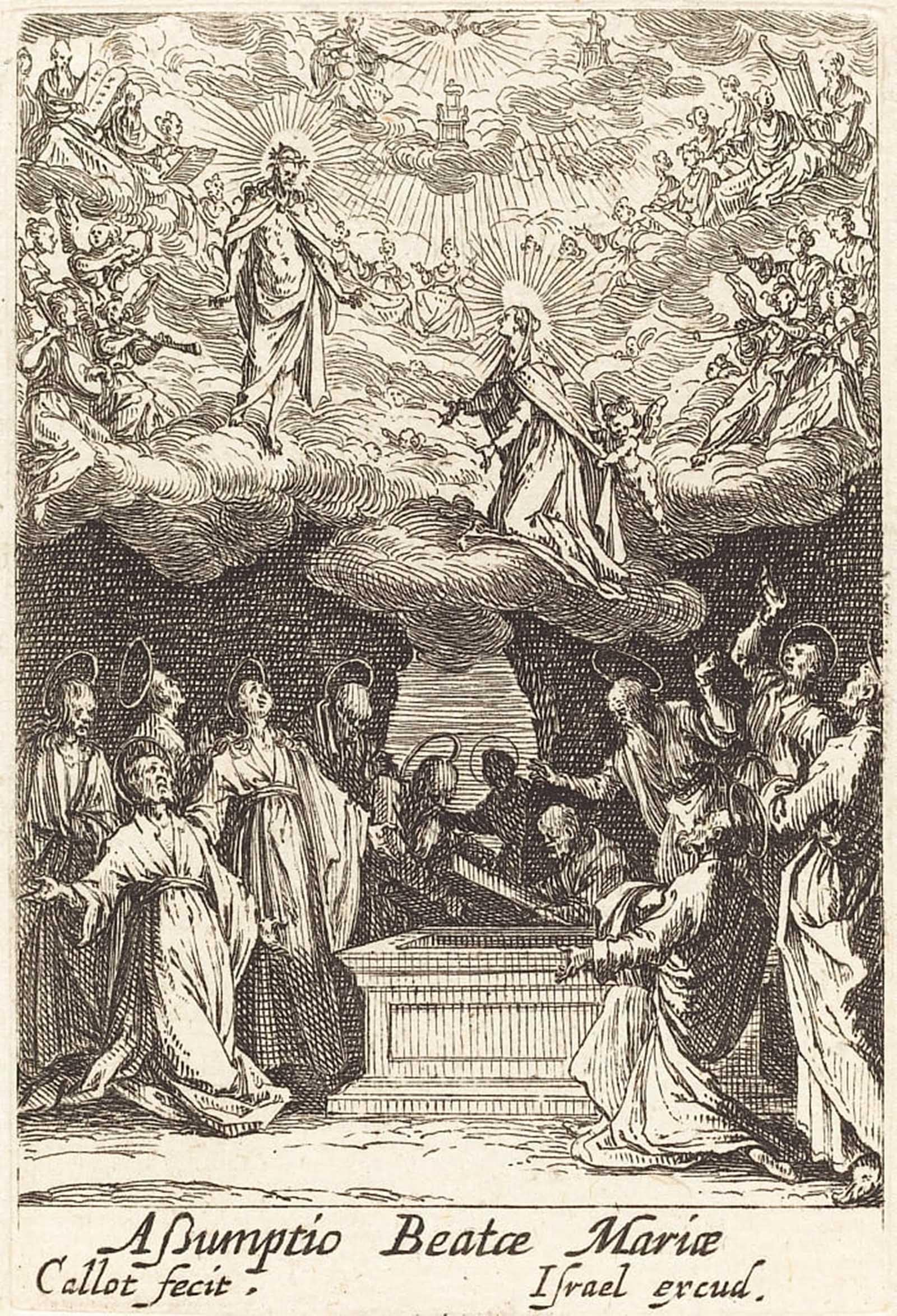 SERENDIPITP Vintage Picture Print on Canvas Wall Art Poster the Assumption of the Virgin in or Afterby Jacques Callot Artwork Print Poster for Wall Decor 60x90cm