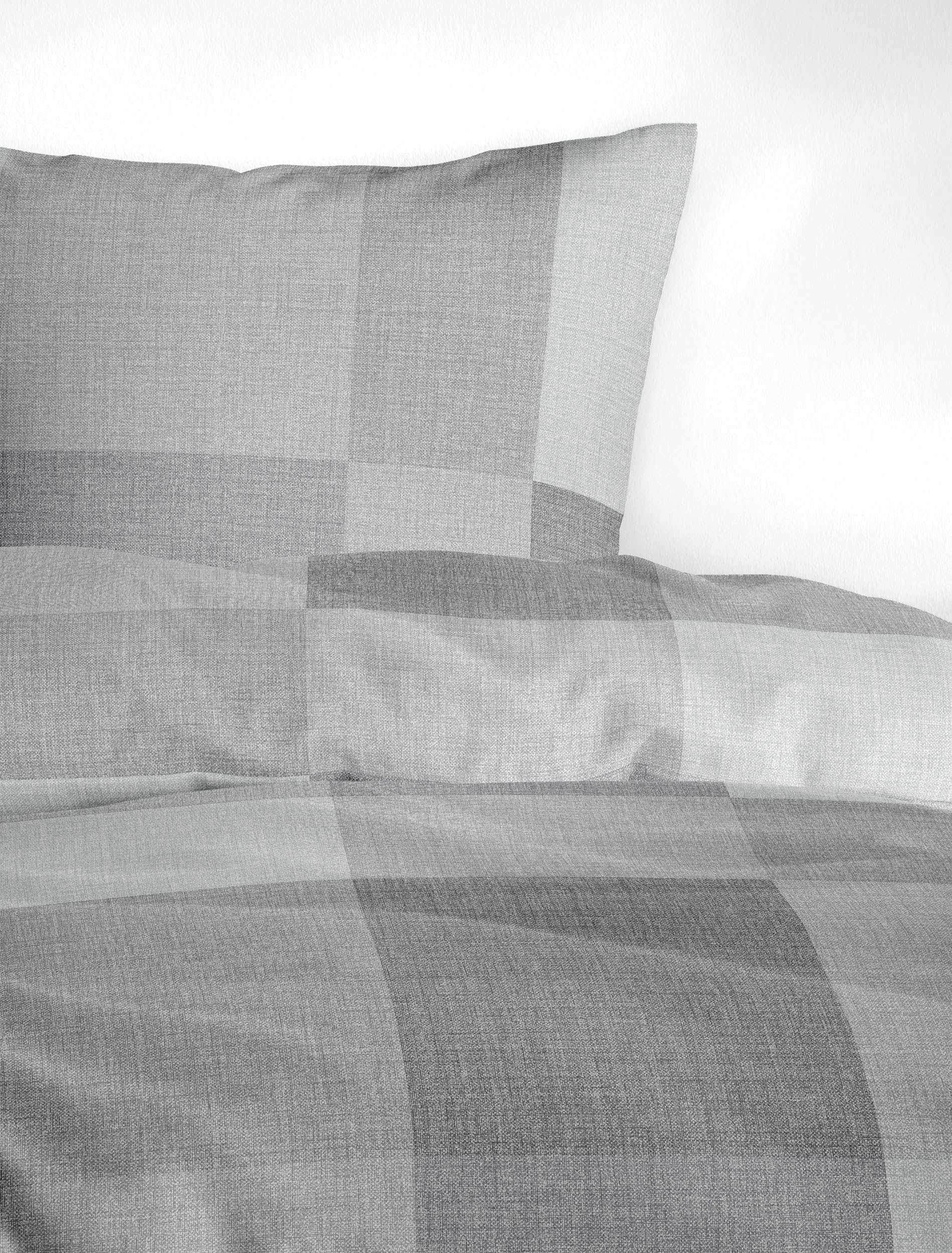 Bierbaum Bettwäsche 6520, Satin Basic, Designed in Germany, silber 13, 135x200 + 80x80 cm