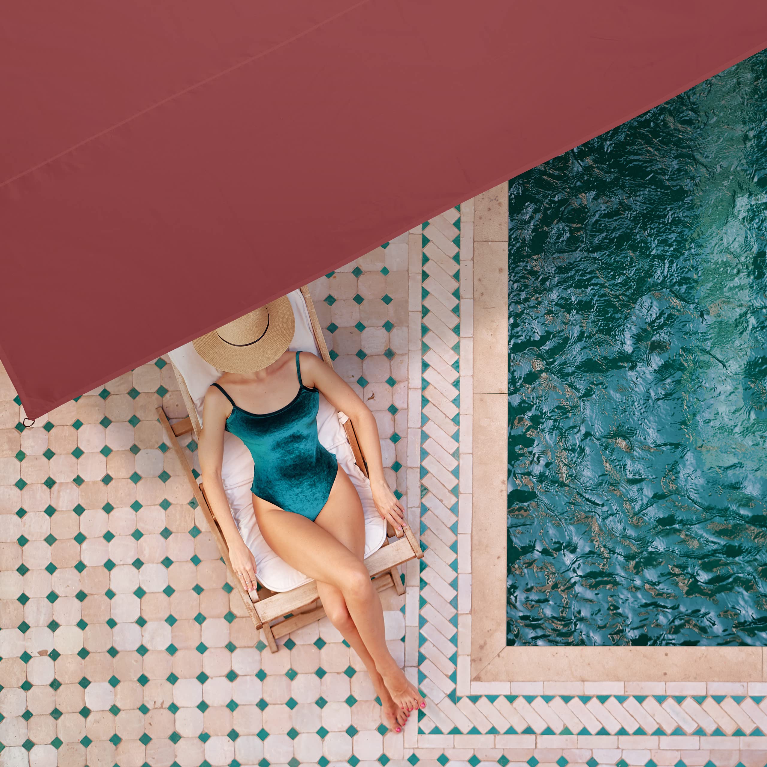 Relaxdays Tenda da Sole per Esterni Rettangolare, Idrorepellente, Anti UV, Terrazza e Giardino, 3,5 x 4,5 m, Bordeaux
