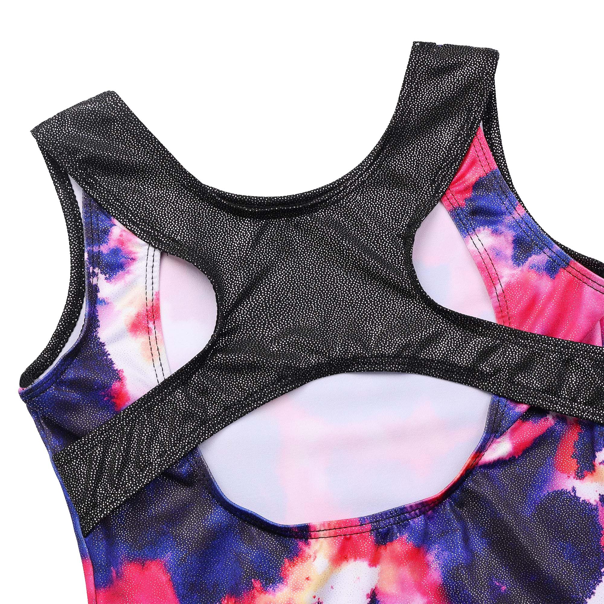 XFGIRLS Justaucorps De Danse Sans Manches À Imprimé Mignon Pour Filles (3-14 Ans) - Tenue De Gymnastique Ballet Et Danse