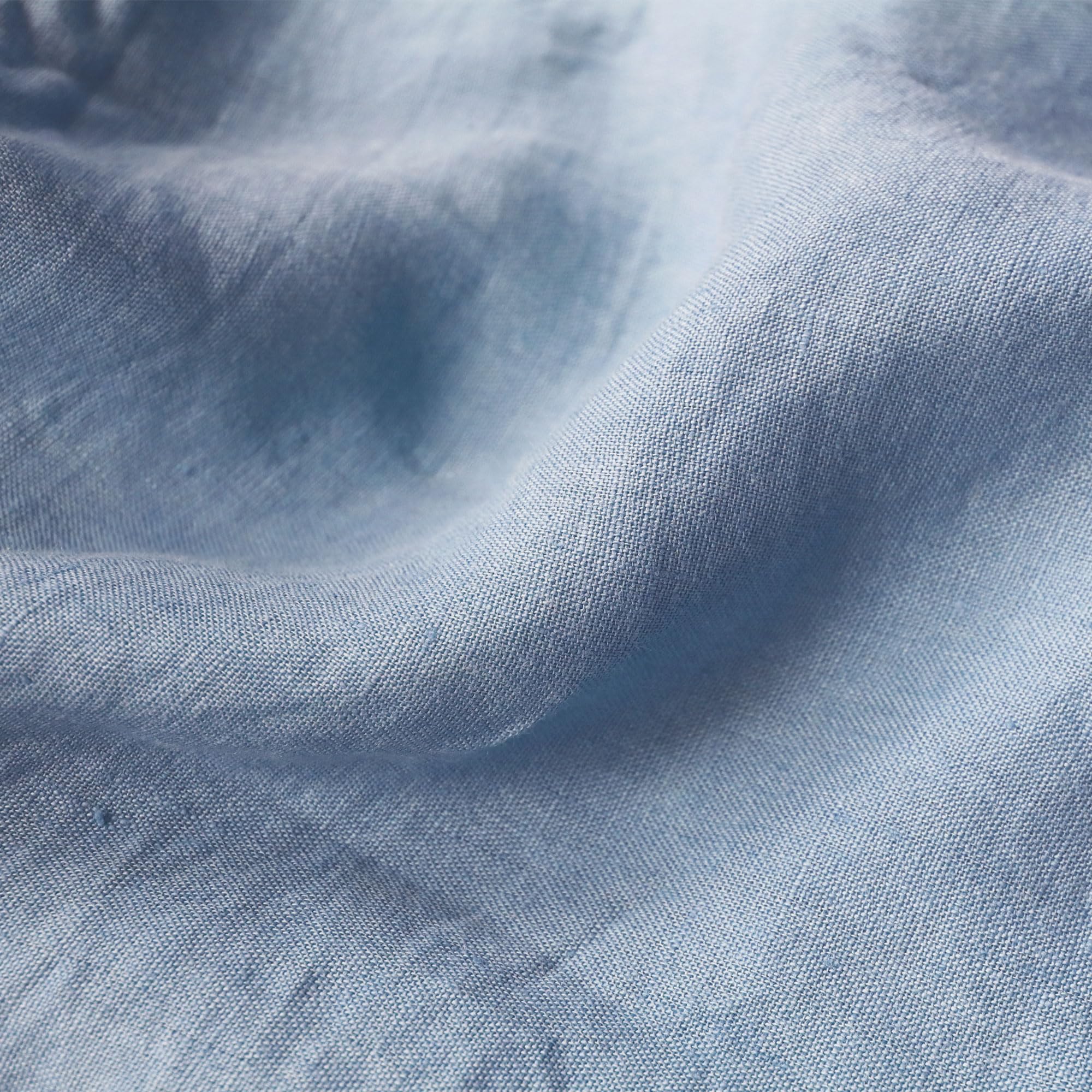 MATT & ROSE Housse de Couette Passion Lin Unie 100% Lin lavé | Bleu orage | 260x240 cm | Chambre adulte, lit 2 places | Doux et respirant | Fermeture boutons | Certification Oeko-Tex