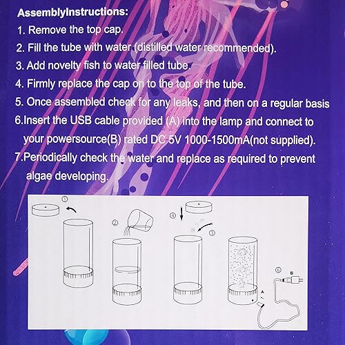 Miniatura 6 de Lámpara de pez de burbujas, luz sensorial LED para acuario, tubo de burbujas colorido de 1 pie para dormitorio, habitación de los niños, sala de