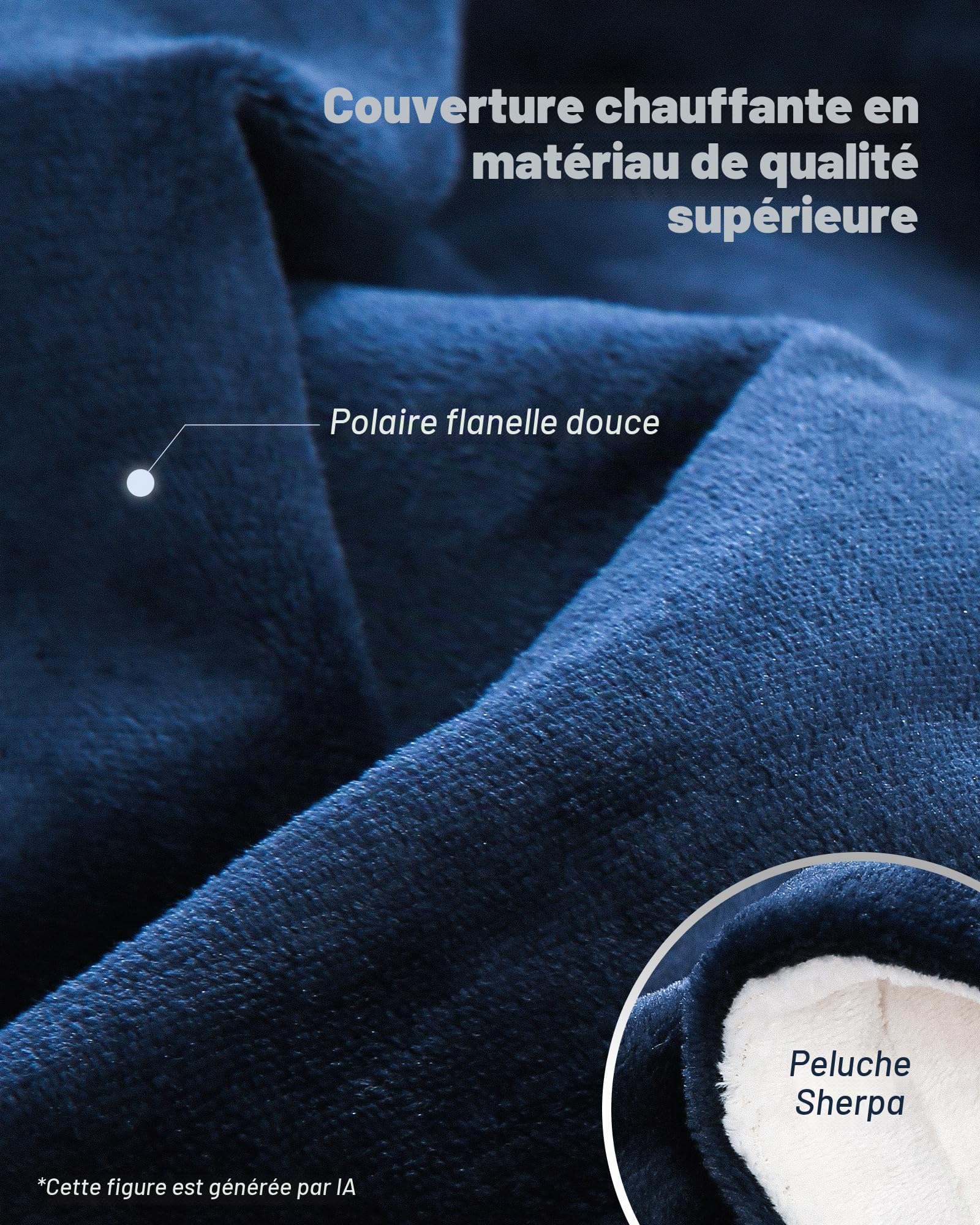CURECURE Chauffante Couverture Électrique avec Arrêt Automatique, 4 Niveaux de Chauffage, Minuterie d'arrêt Automatique de 10 Heures, Protection Contre la Surchauffe Couverture Électrique