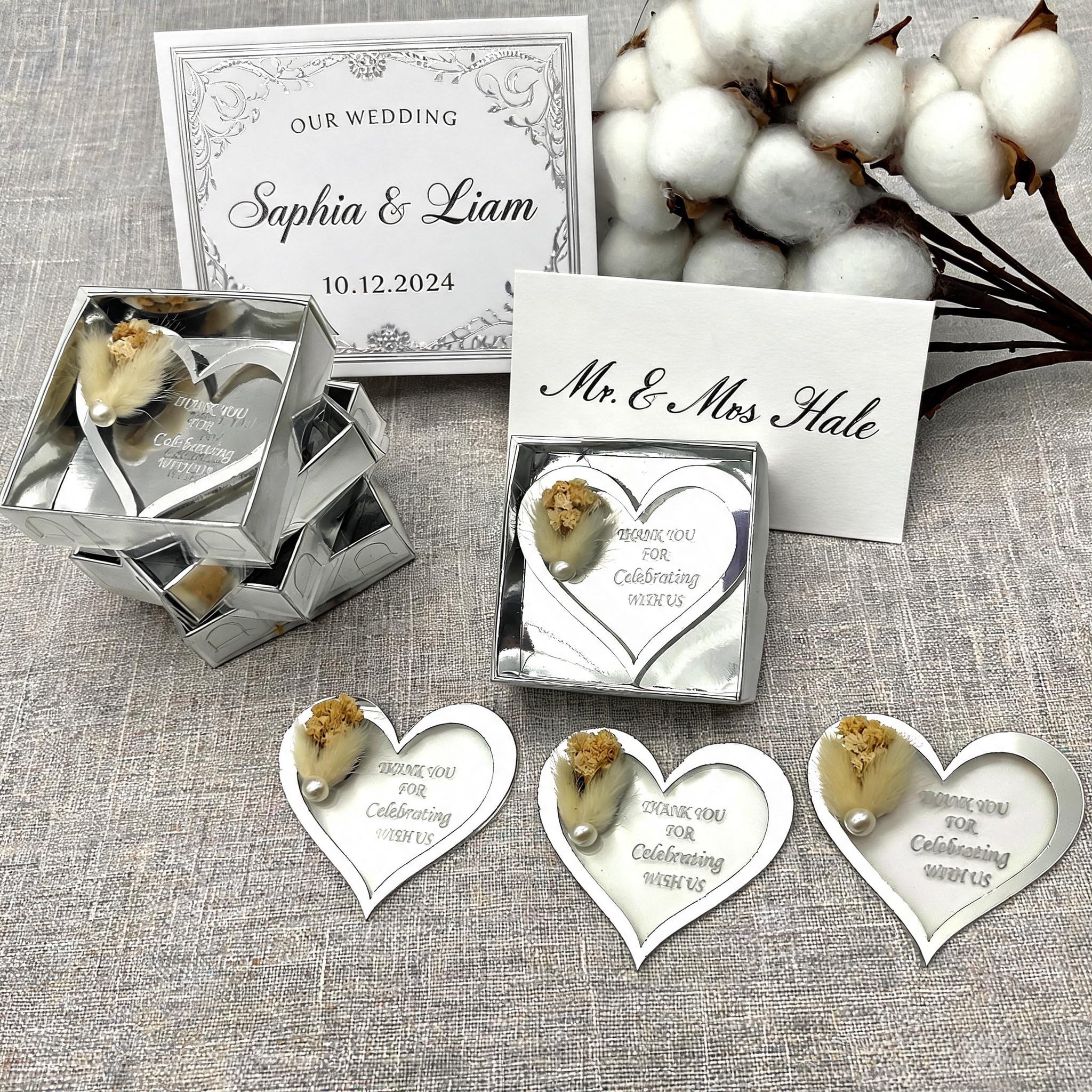 regalos invitados boda, acrílica piezas imán detalles boda para invitados, Recuerdos de boda para invitados, detalles comunion bautizo para invitados (dorado, juego de 18)