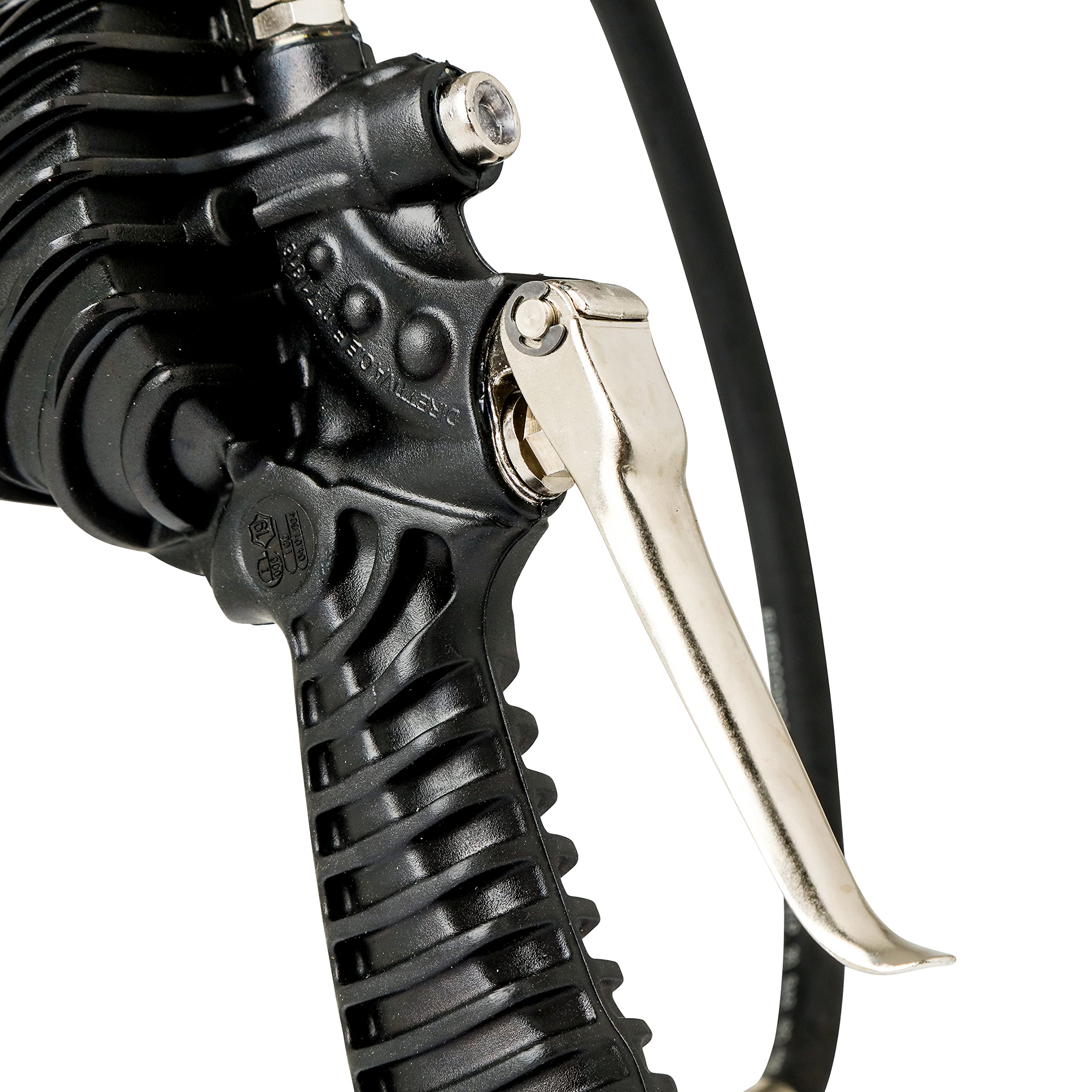 ABAC Gonfleur Pneu PRO - Homologué CEE - Manomètre 80 mm - Connecteur Double Valve pour Camions et Autobus - Tuyau 1.5 m - Usage Professionnel - Poids : 0.86 kg