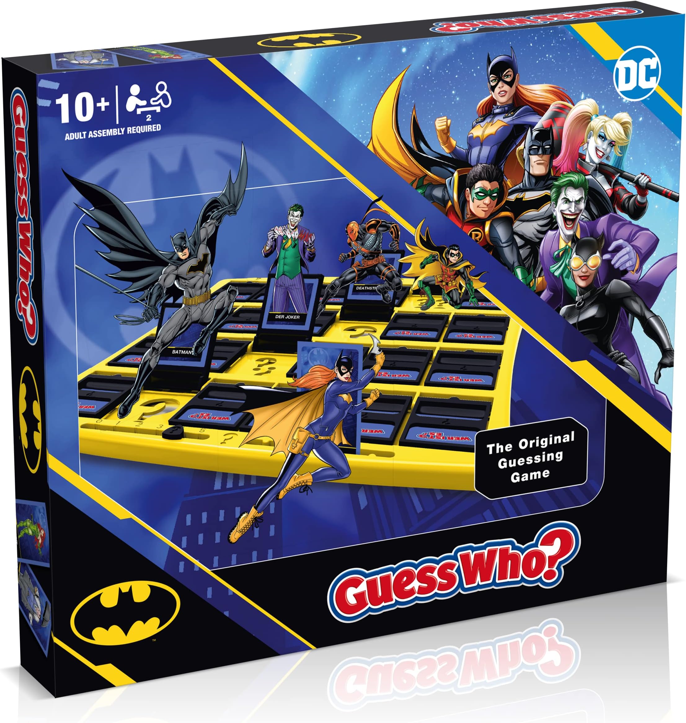 DC Comics Batman Guess Who? Board Game, Play with Your Favourite Gotham City Characters Age 6+ Including Batgirl, Robin, Joker and Harley Quinn, 2 Player Game for Ages 4 Plus