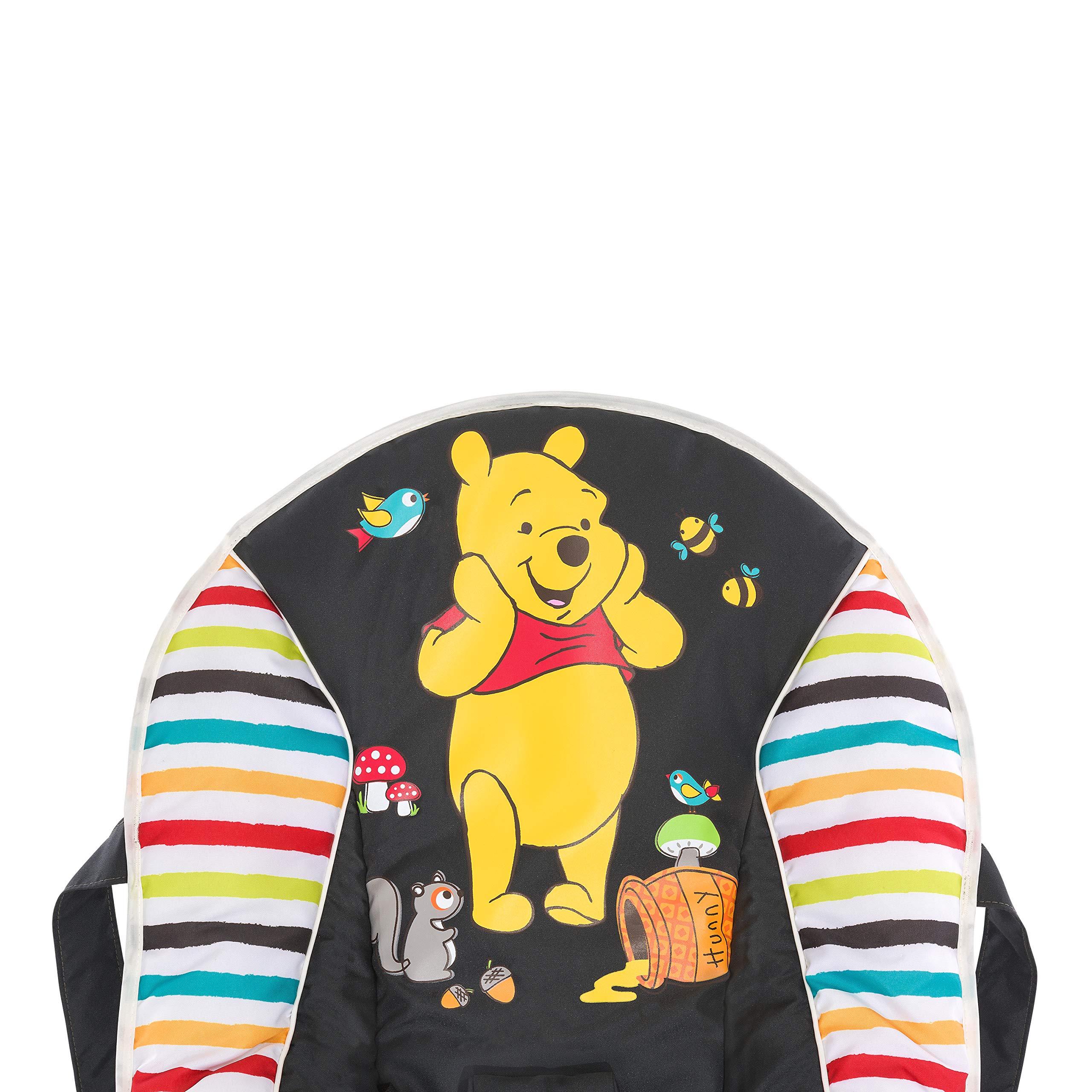 hauck / Transat Rocky de Disney / Fonction Basculement / Dossier Réglable, Harnais 3 points, Boucle de Transport / de la naissance à 9 kg / inversable, Pooh Geo (Noir)