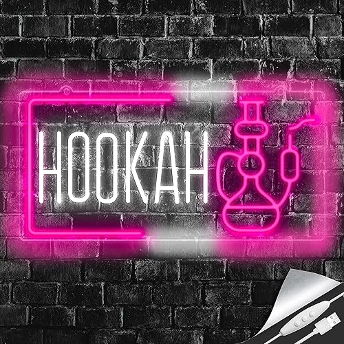 Artlast Letrero de neón de narguile LED para tienda de humo, decoración de pared de narguile para hombre, cueva, barra de cachimba, luz de neón
