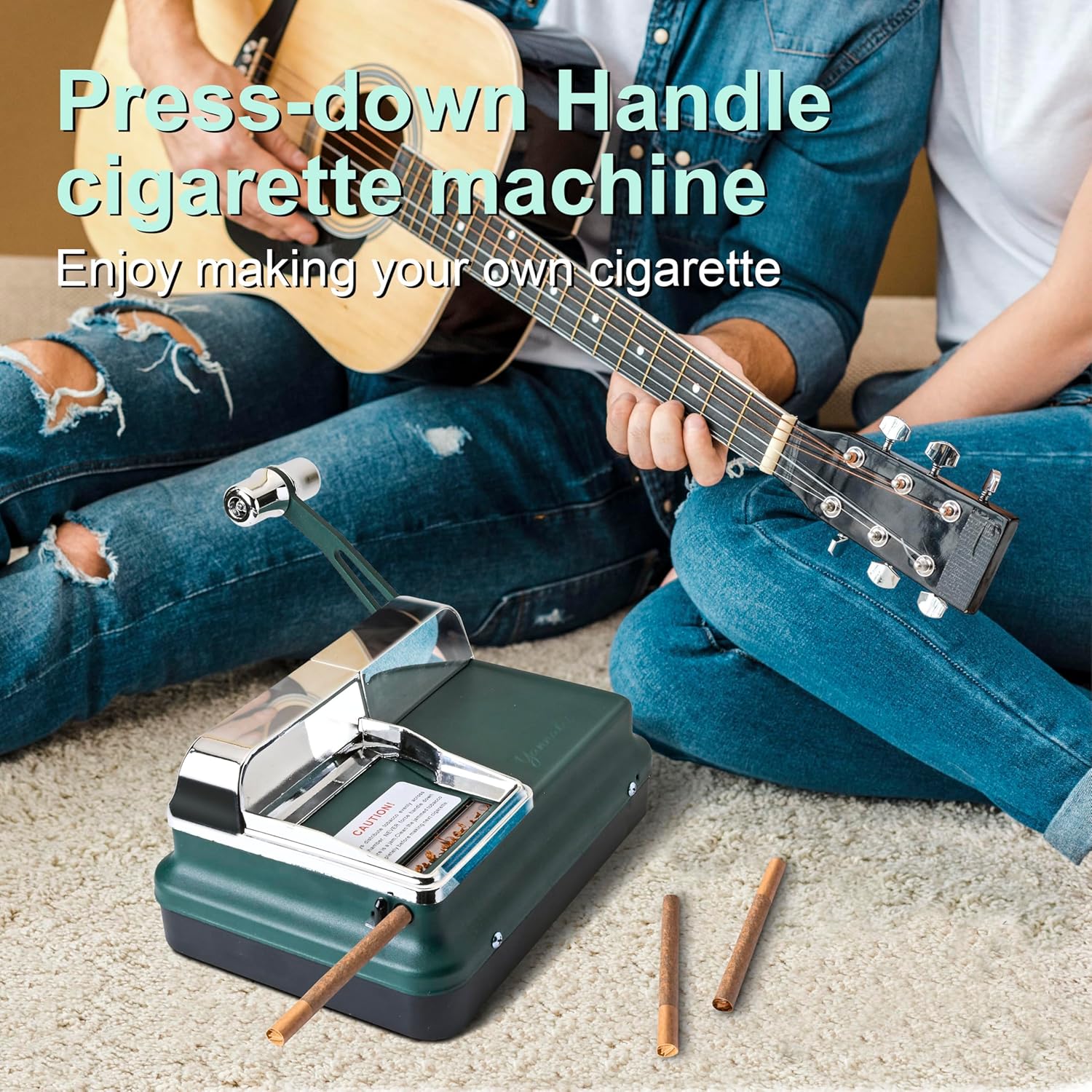 Cigarette Rolling Machine, Manual Cigarette Injector Machine for 8mm Diameter Paper Tubes, Cigarette Maker with Accessories