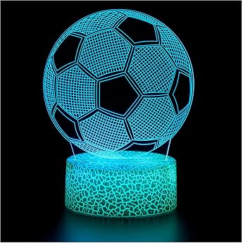 ZNZ Football 3D Lamp LED Illusion Night Light 16 Colour Changing 4 Models with Remote & Smart Touch Mood Lights Bedside Lamp Football Gifts for Men Girls Boys Children