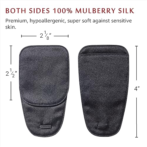 Miniatura 3 de Astropic Parche Grande de Seda para Ojos para Adultos y Niños con Gafas Grandes para Cubrir Cualquier Ojo (Grande, Negro)