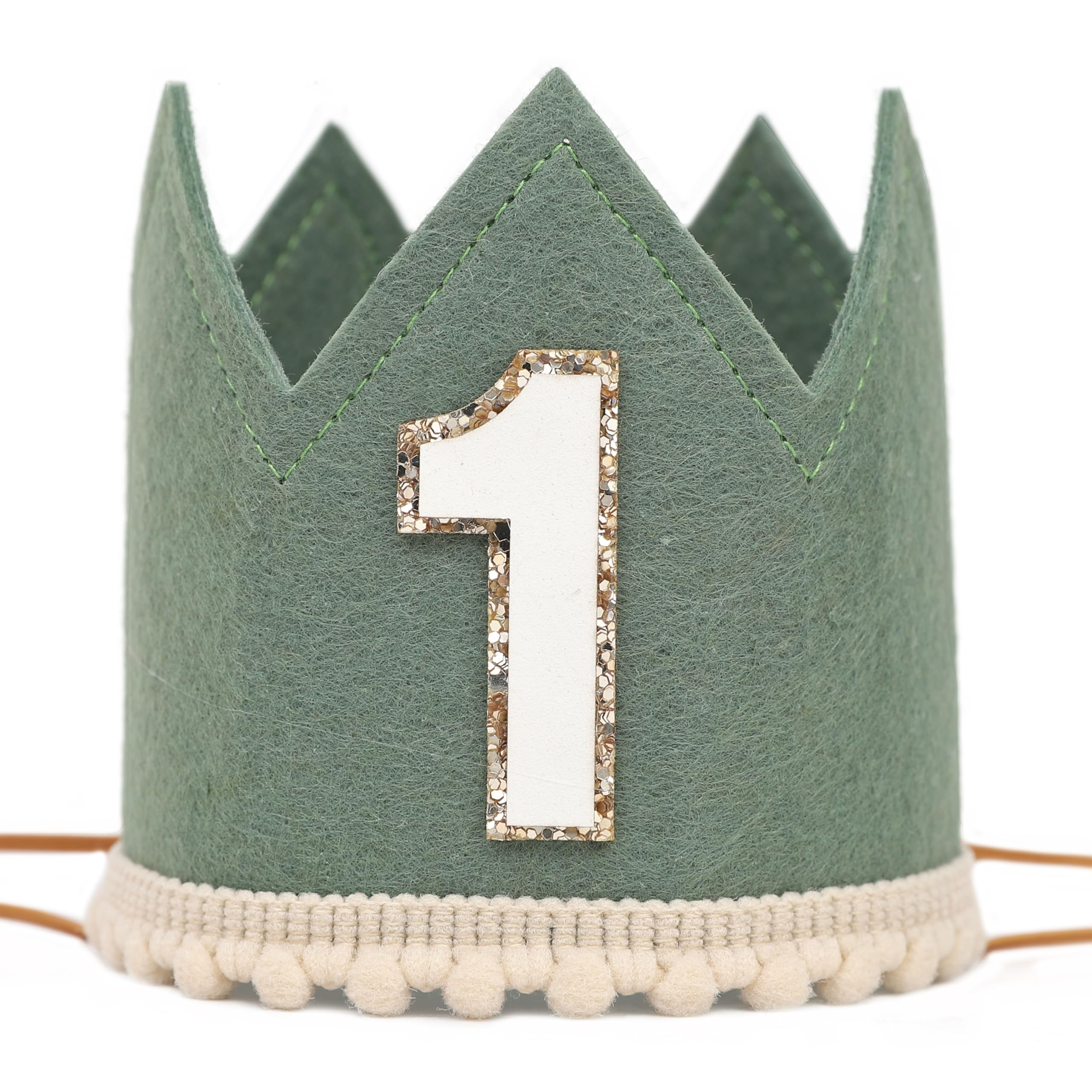 Agvgaza Simple 1st Birthday Party Crown - Classic First Birthday Hat, Unisex One Birthday Decor for Photo Props