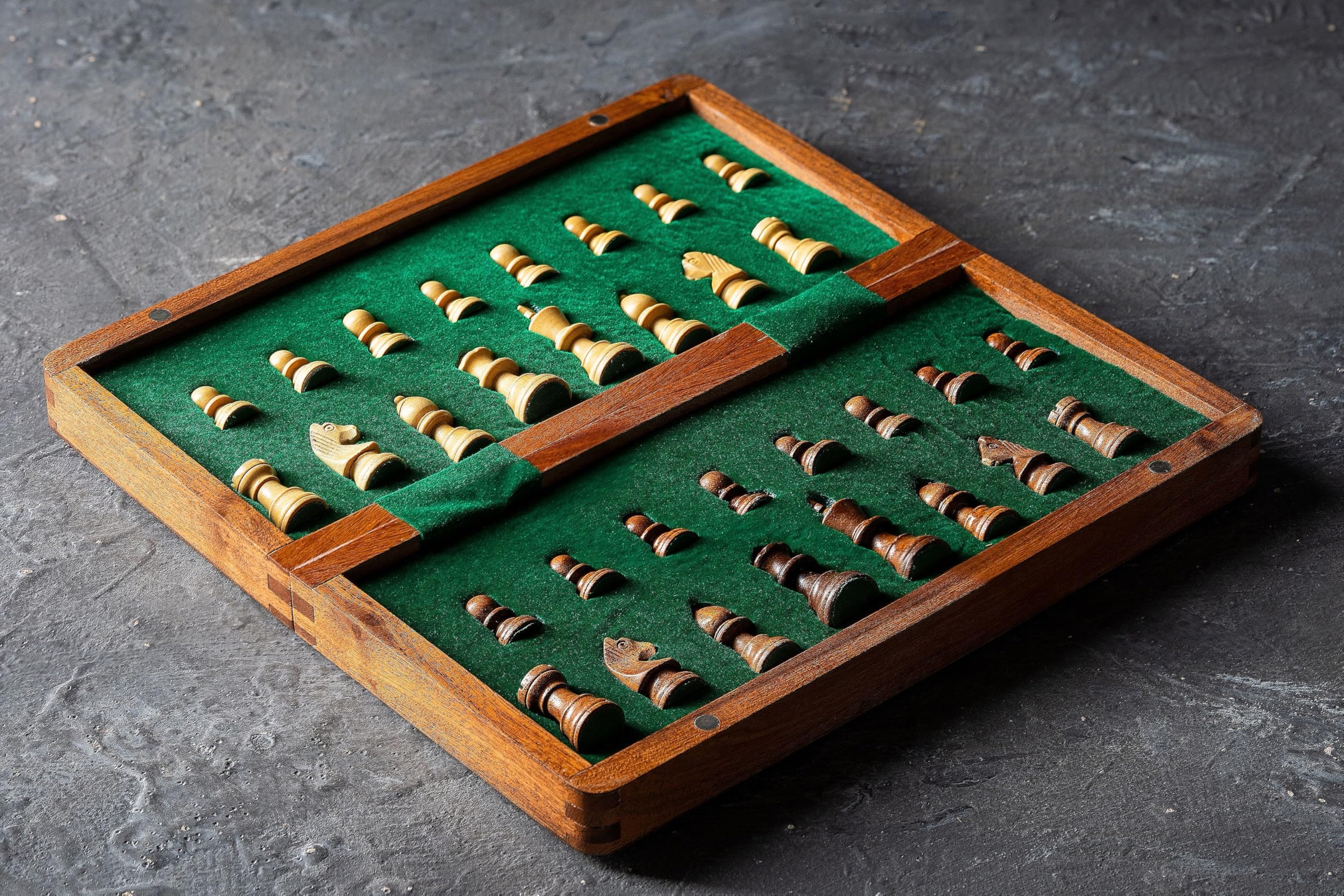 Sunrise Chess & Games Eleganti scacchi all'alba, Sunrise Chess Set di scacchi magnetici con scacchiera intarsiata da 30 cm: eleganza e mobilità per la migliore esperienza di gioco