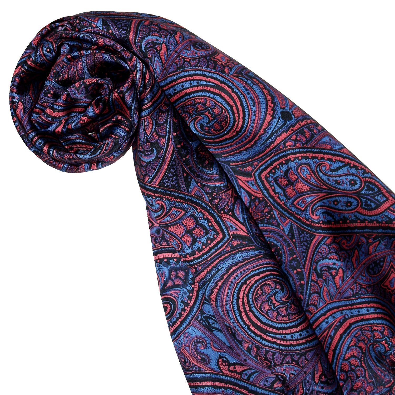 LORENZO CANA - Sciarpa da uomo “Luxus” (8913711), 100% seta, doppio velo, stampa con colori armonici, stile dandy, 30x160 cm