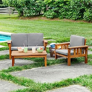 Martha Stewart Kids Outdoor Couch, Chair & Table Set: Acacia Wood 3-Piec...