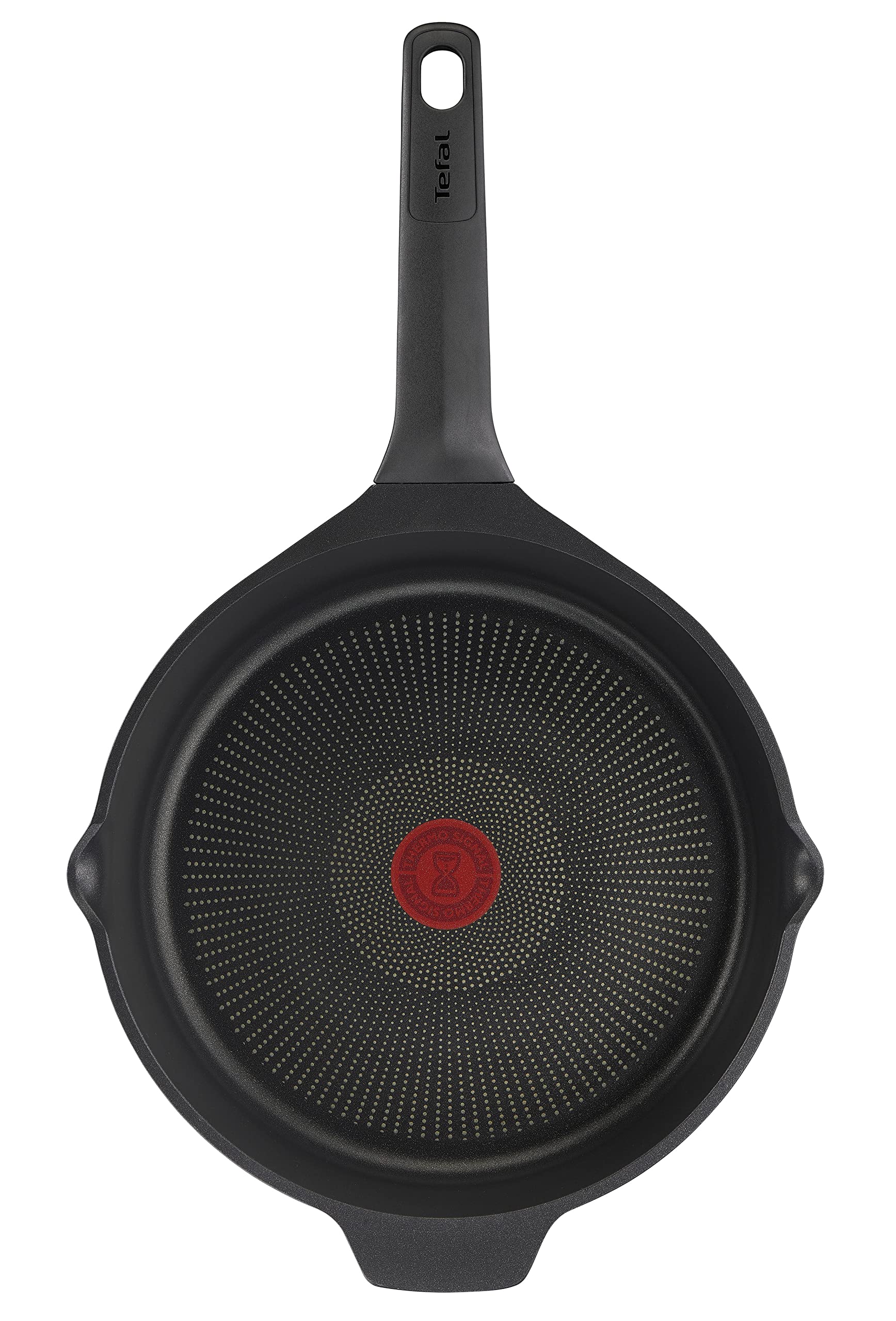 Tefal E24933 Robusto Aluguss Schmorpfanne 26 cm mit Deckel, einfache Reinigung, Antihaftversiegelung, Thermo-Signal Temperaturanzeiger, spülmaschinenfest, induktionsgeeignet, Schwarz
