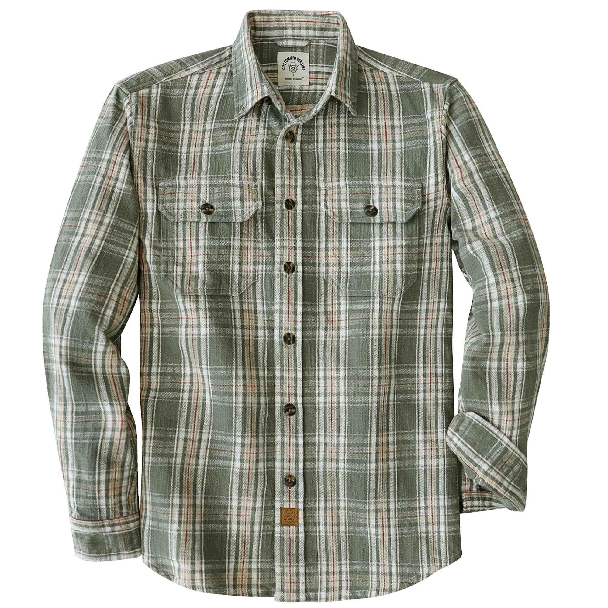 Dubinik® 9.7 oz Heavyweight Flannel Shirt for Men Long Sleeve Cotton Plaid | 100% Cotton,…