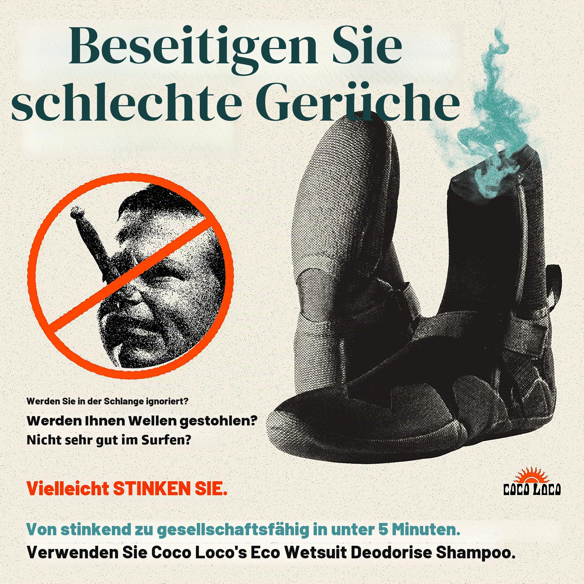 Dirtbusters Coco Loco Konzentriertes Reinigungs- und Desodorierungsshampoo für Neopren Neoprenanzug und Neoprenbekleidung - Tauchen Surfen Schwimmen - mit Eukalyptusduft - 5-Litre-Kanister
