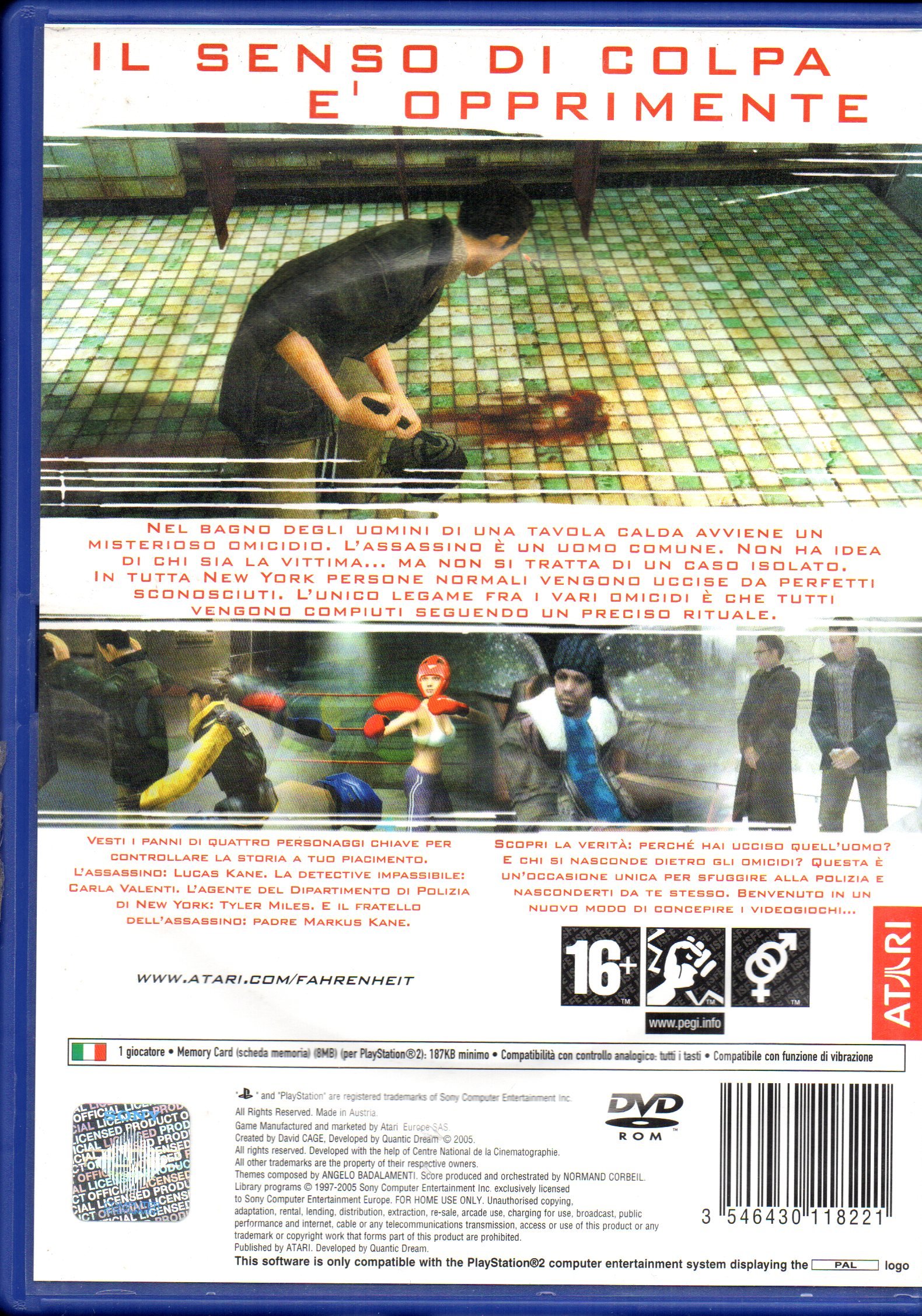 Jeu vidéo PS2 fahrenheit - Jeux vidéo