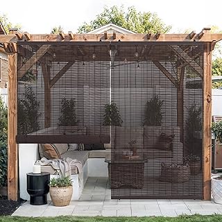 LazBlinds Cordless Roller Shades for Outdoor, Exterior Light Filtering Roll up Shades, Hanging Sunscreen