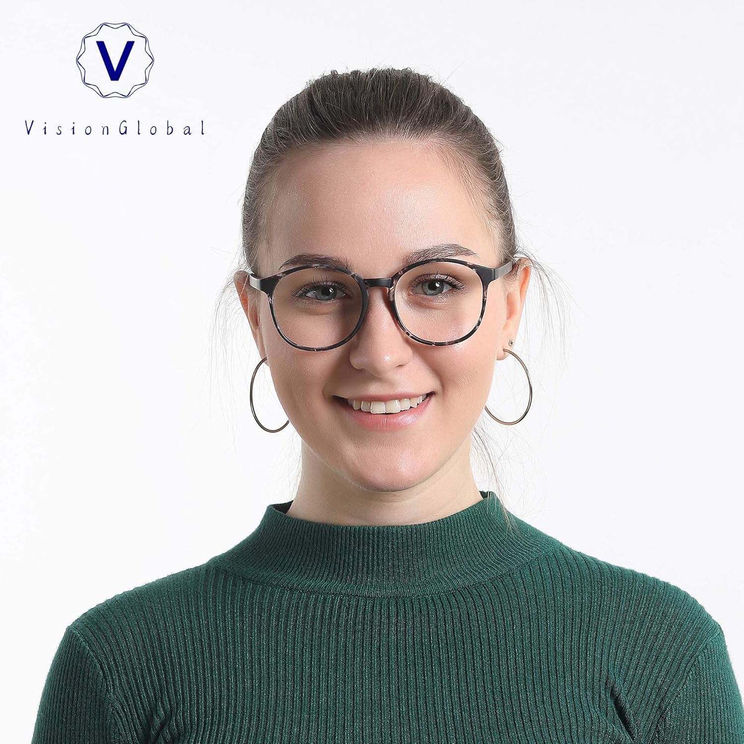 VisionGlobal 6 Pairs Blue Light Blocking Glasses/Reading Glasses for Women/Men, Fashion Eyewear Frame