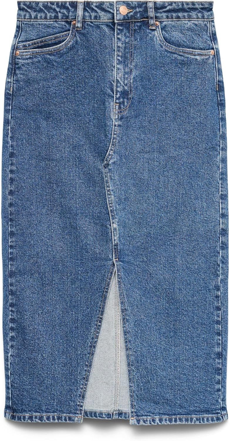 VERO MODA VMVERI Gonna di jeans Gonna midi a vita alta