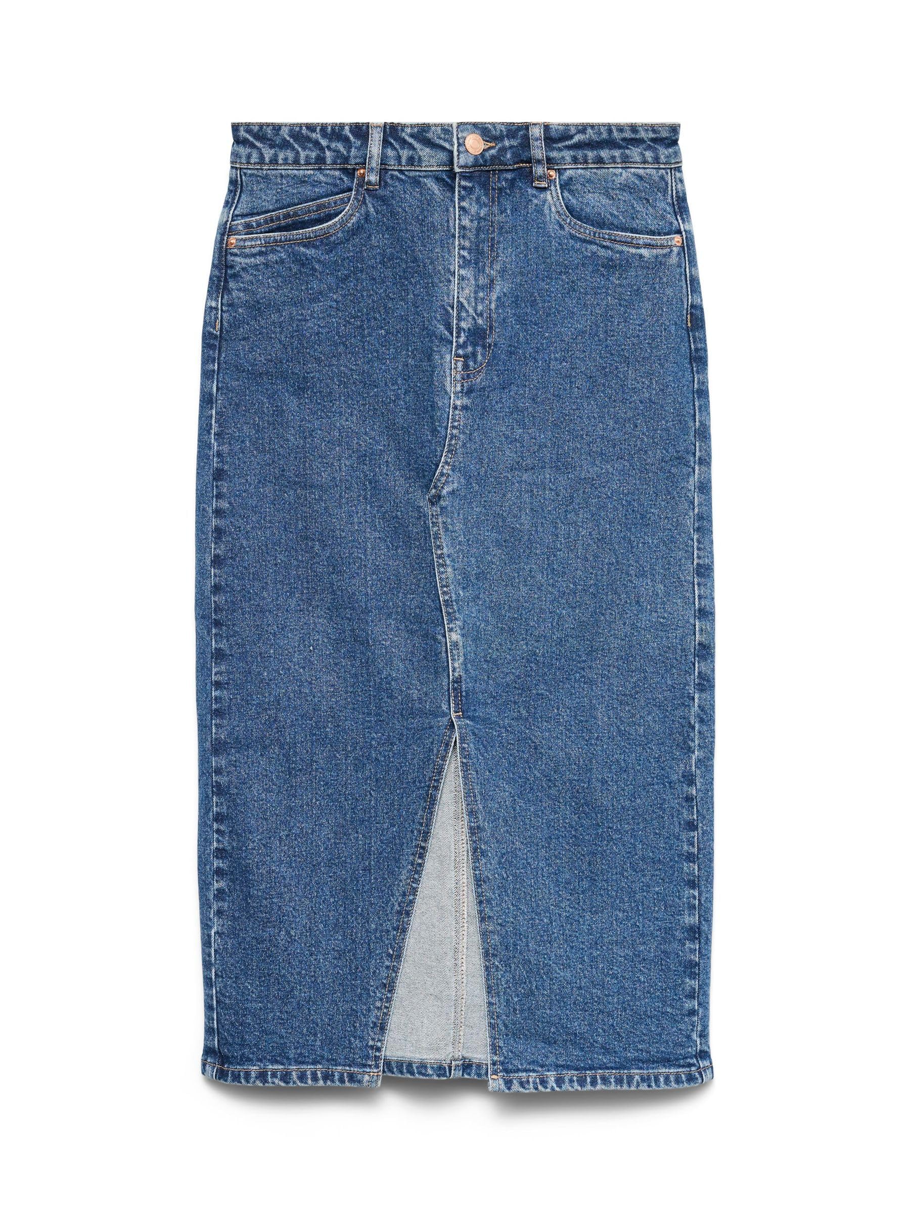 Vero Moda Denim Midi Skirt Women's Blue Extra Small