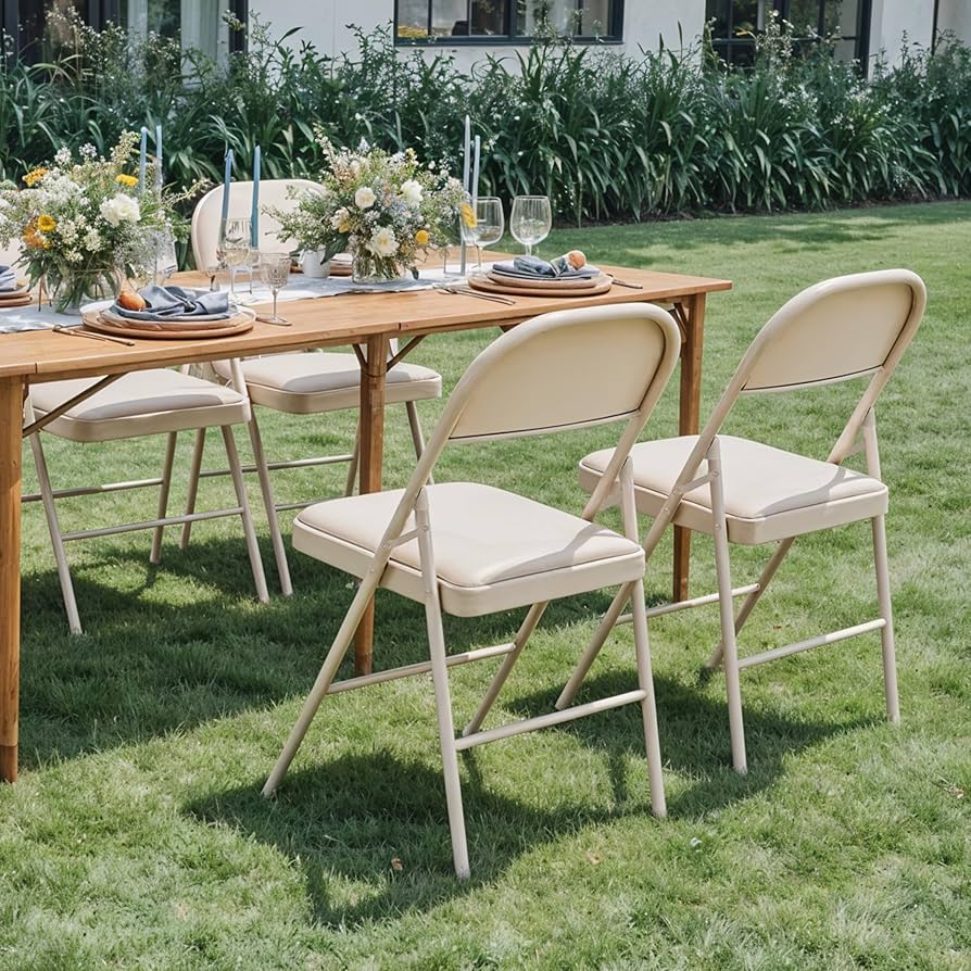 フォルダーチェア　Small ２個セット Amazon.com: Simple Deluxe 2 Pack Folding Chairs with Leather