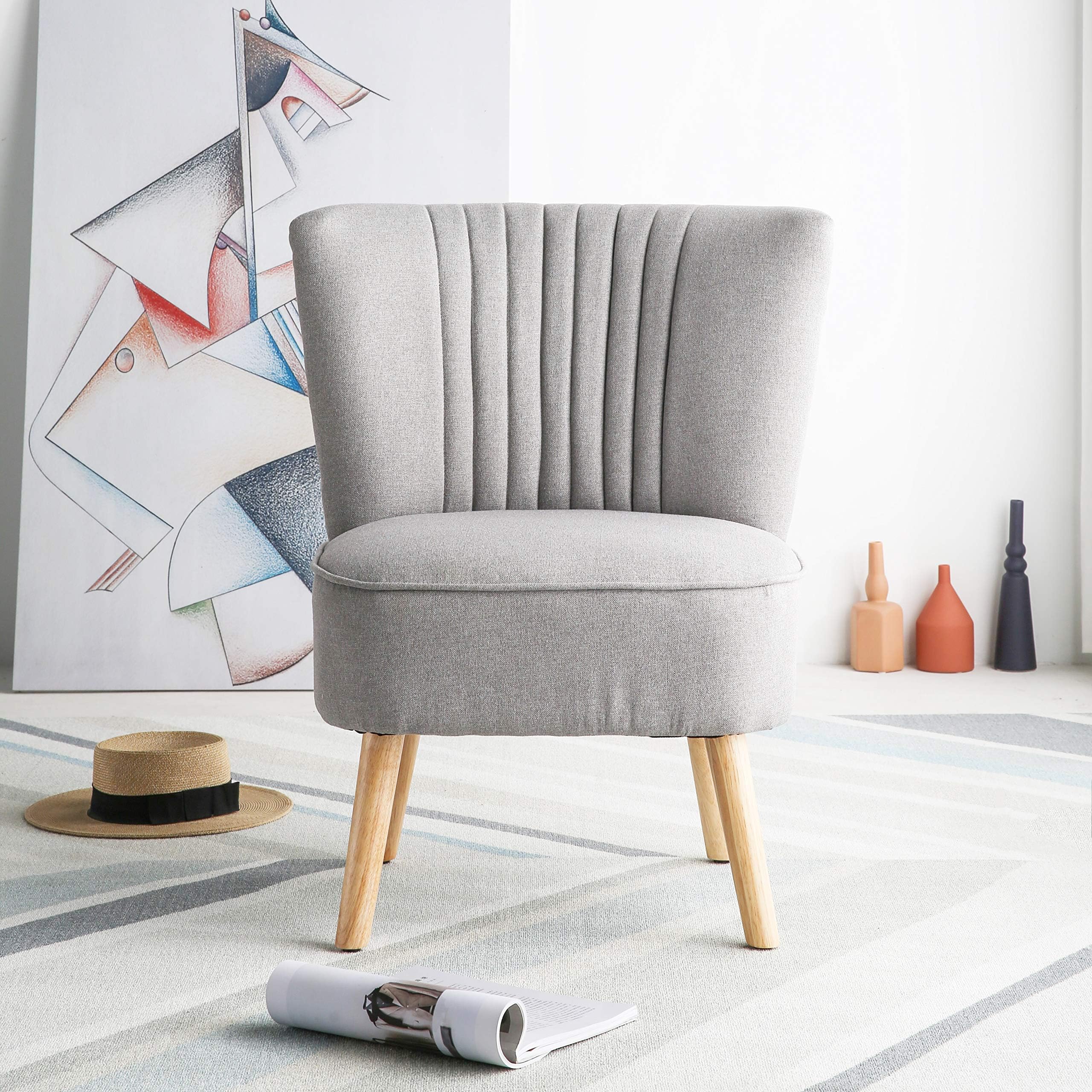Harrogate Fabric Accent Occasional Tub Chair Armchair Lounge Bedroom Light Grey