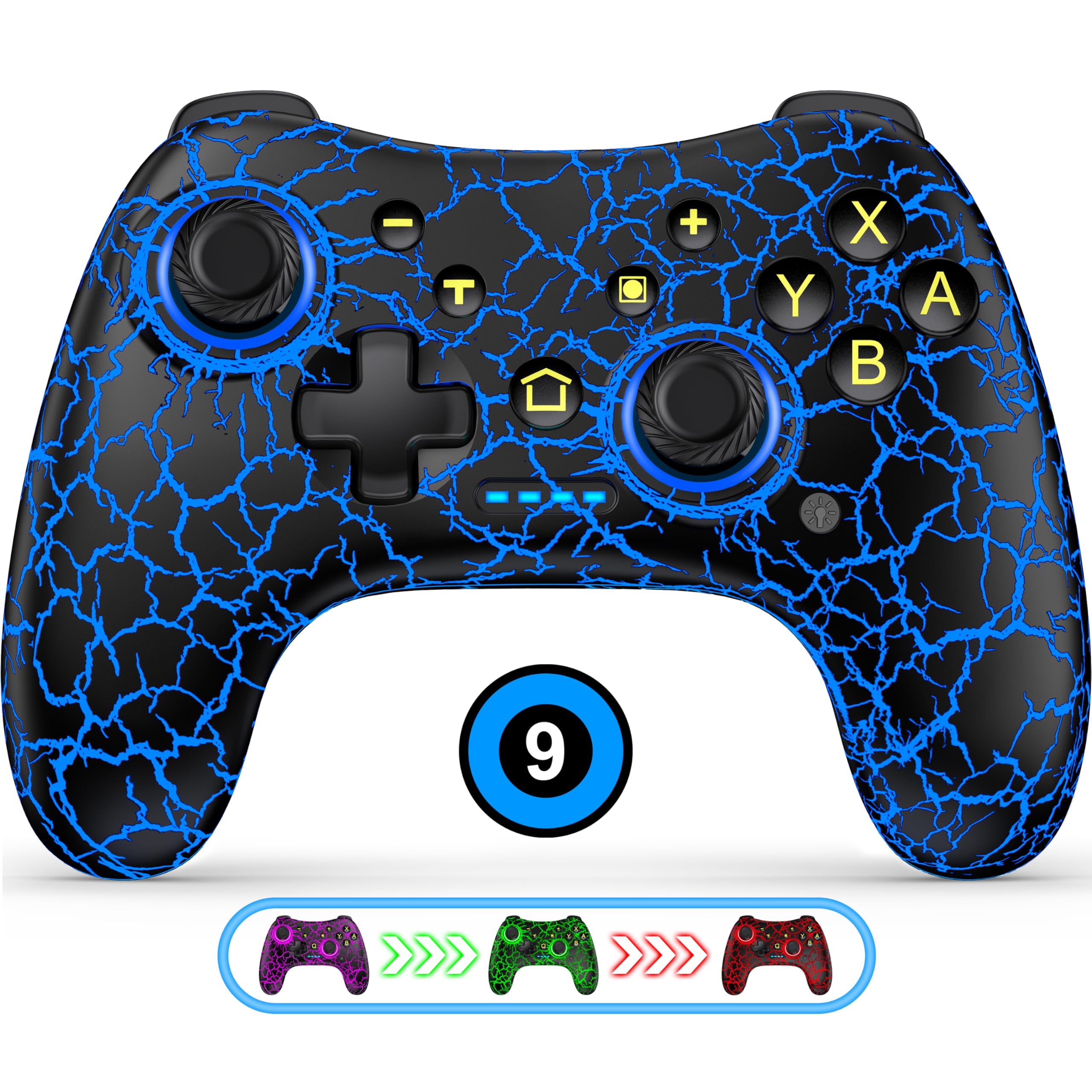 Controller multifunzione wireless per Nintendo Switch/Lite/OLED - Controller Switch compatibile con Android, IOS, PC Windows, Switch Pro Controller Caratteristiche LED, movimento, vibrazione, turbo,