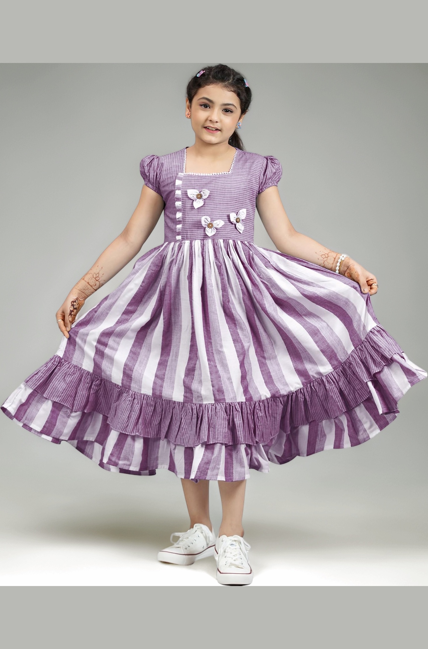 Fashion Dream Girl's Cotton Blend Printed Dress|Frock for Girls|Dress for Kids