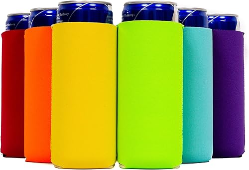 QualityPerfection - Fundas para latas de bebida, unidades ultra delgadas de neopreno para enfriar líquidos en latas de 12oz, regalo para hombres y