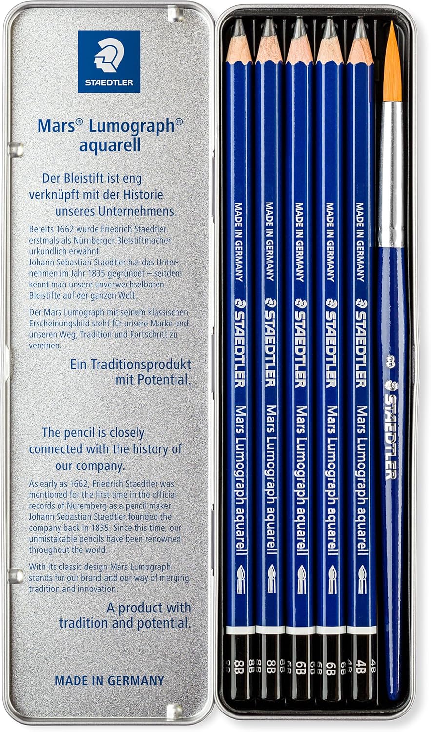 STAEDTLER Hexagonal Pencils Made in Germany Watercolour 6er Sortierung blue