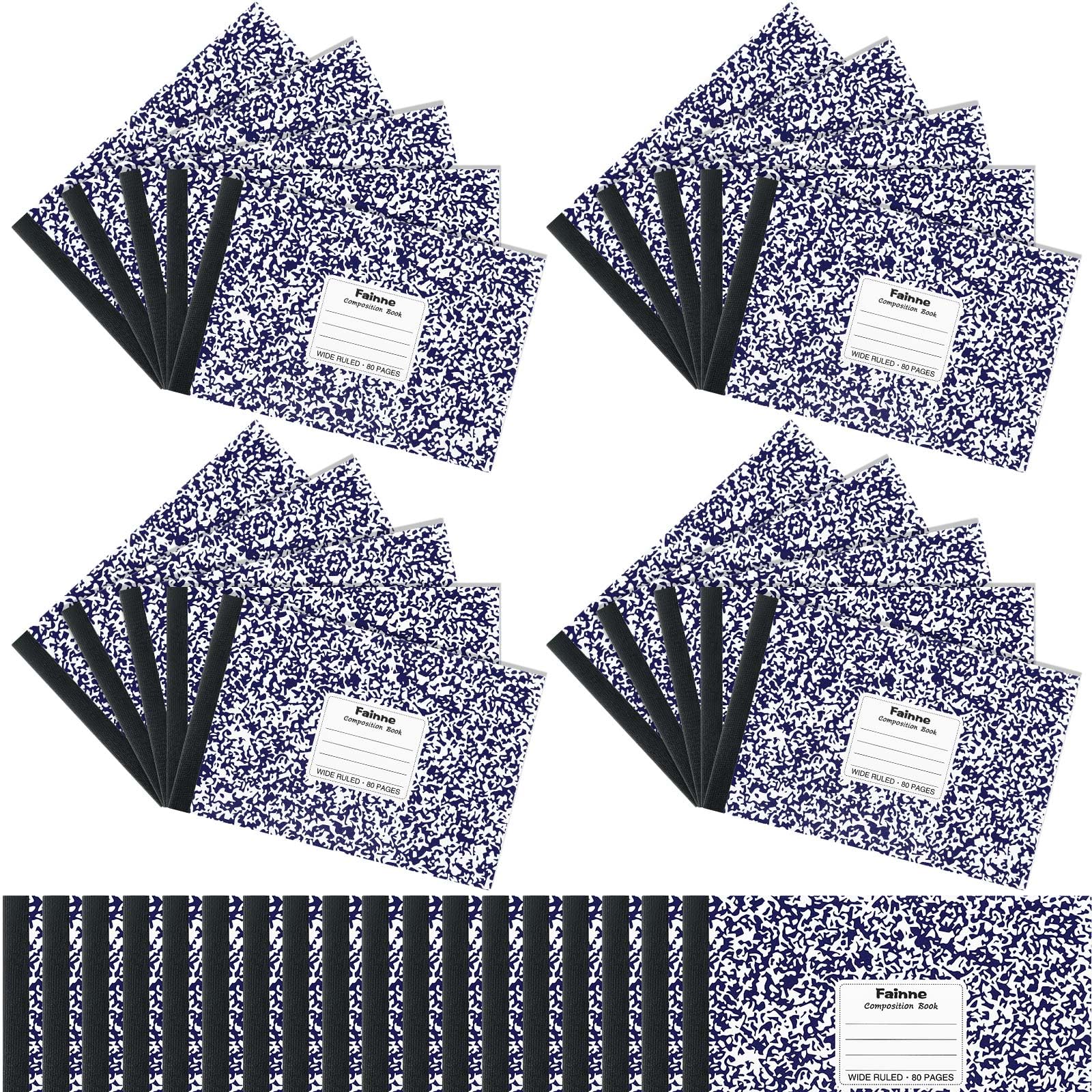 Fainne 20 quaderni a righe universitarie, 80 pagine, mezza misura, a righe larghe, 11,9 x 19,5 cm, spaziatura 28,9 cm, copertine primarie assortite (viola)
