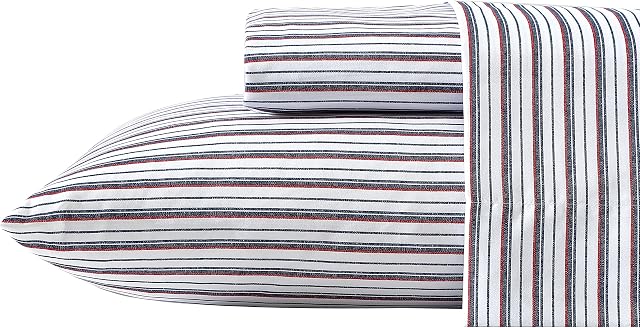 Nautica - Full Sheet Set, Deep Pocket Fitted Sheet and Pillowcase Set, Casual Home Decor (Aevery Stripe Navy, Full)
