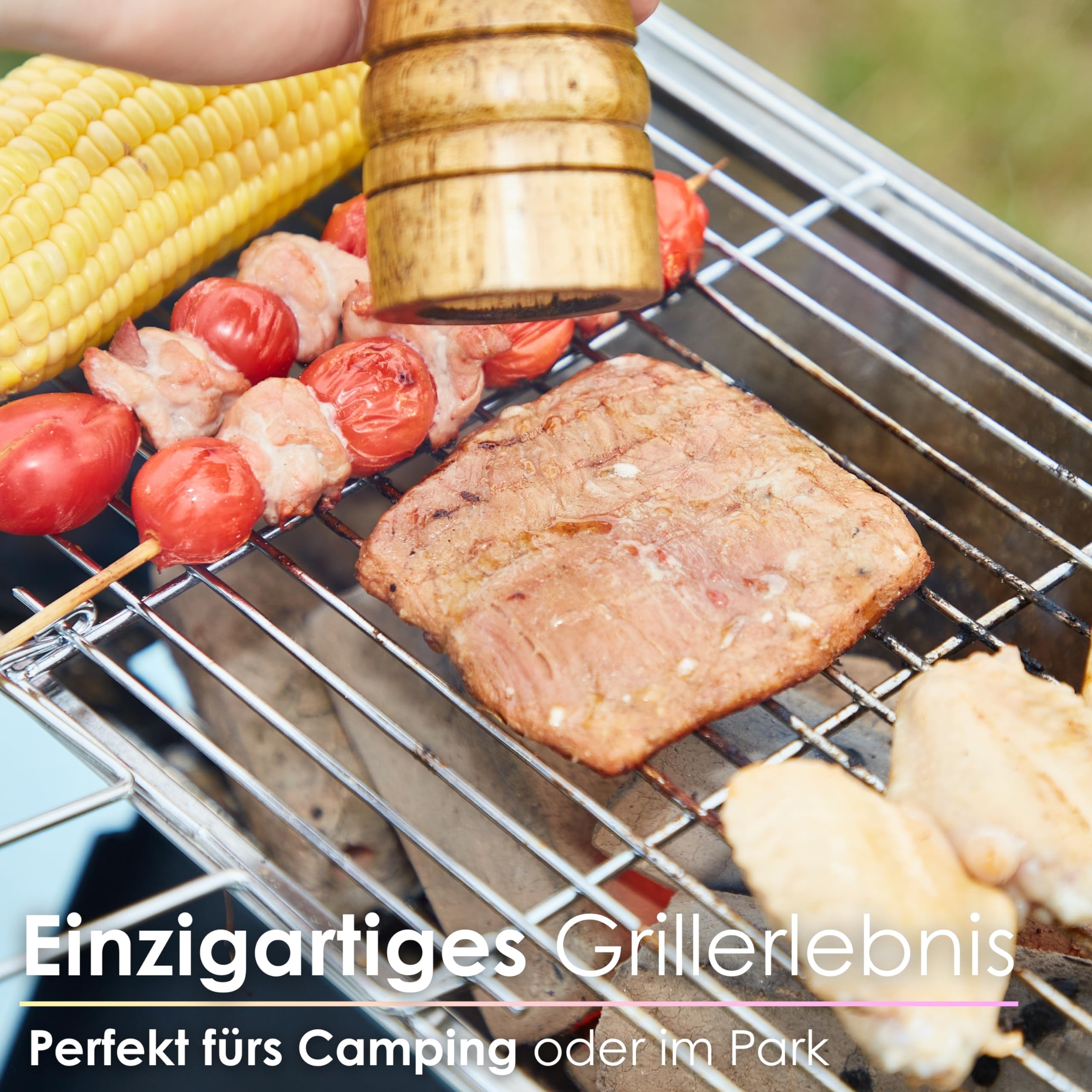 Steinborg Klappgrill | Laptopgrill | Campinggrill | Blitzschneller Aufbau | Hitzebeständiger Rahmen | Große Lüftungsschlitze | Holzkohlegrill | Kohlegrill | Geringes Gewicht | Geeignet für Holzkohle