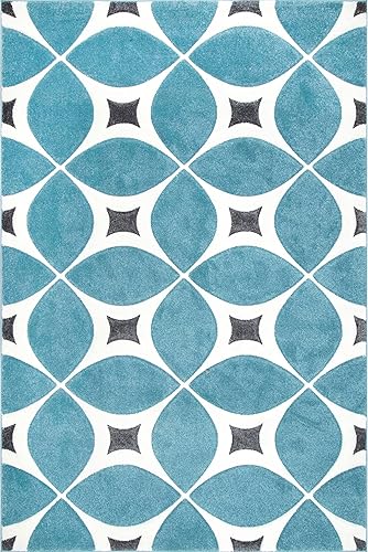 Miniatura 3 de nuLOOM Gabriela Alfombra de área contemporánea, 12 pies x 15 pies, naranja profundo, Polipropileno, Celeste (Baby Blue)