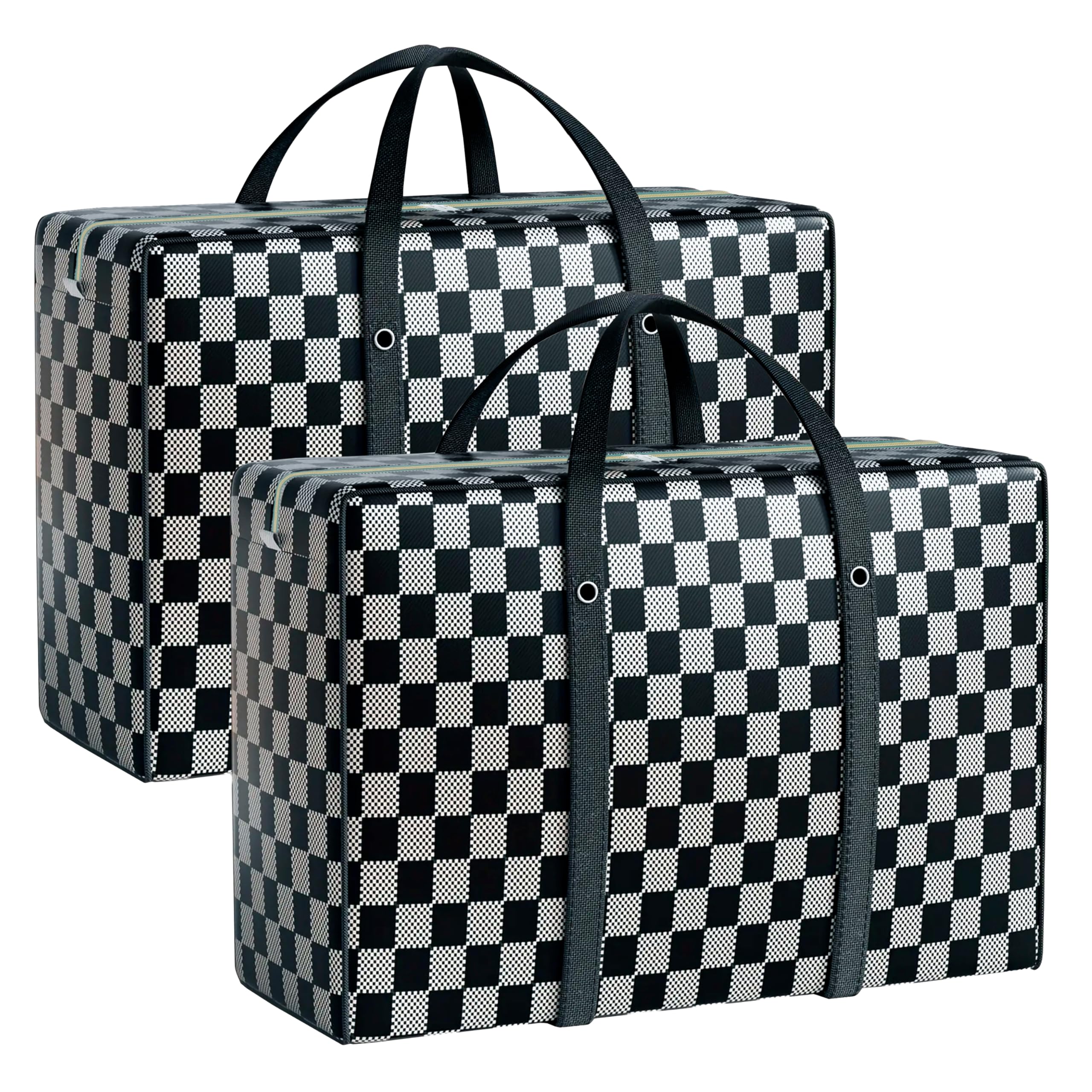 Storite 2 Pack Multi-Purpose Plastic Heavy Duty 145 L Moisture Proof Jumbo Size Underbed Storage Bag/Toys/Stationery Paper/Clothes Storage Bag/Moving Bags with Strong Handle (88x59x28cm, Grey)